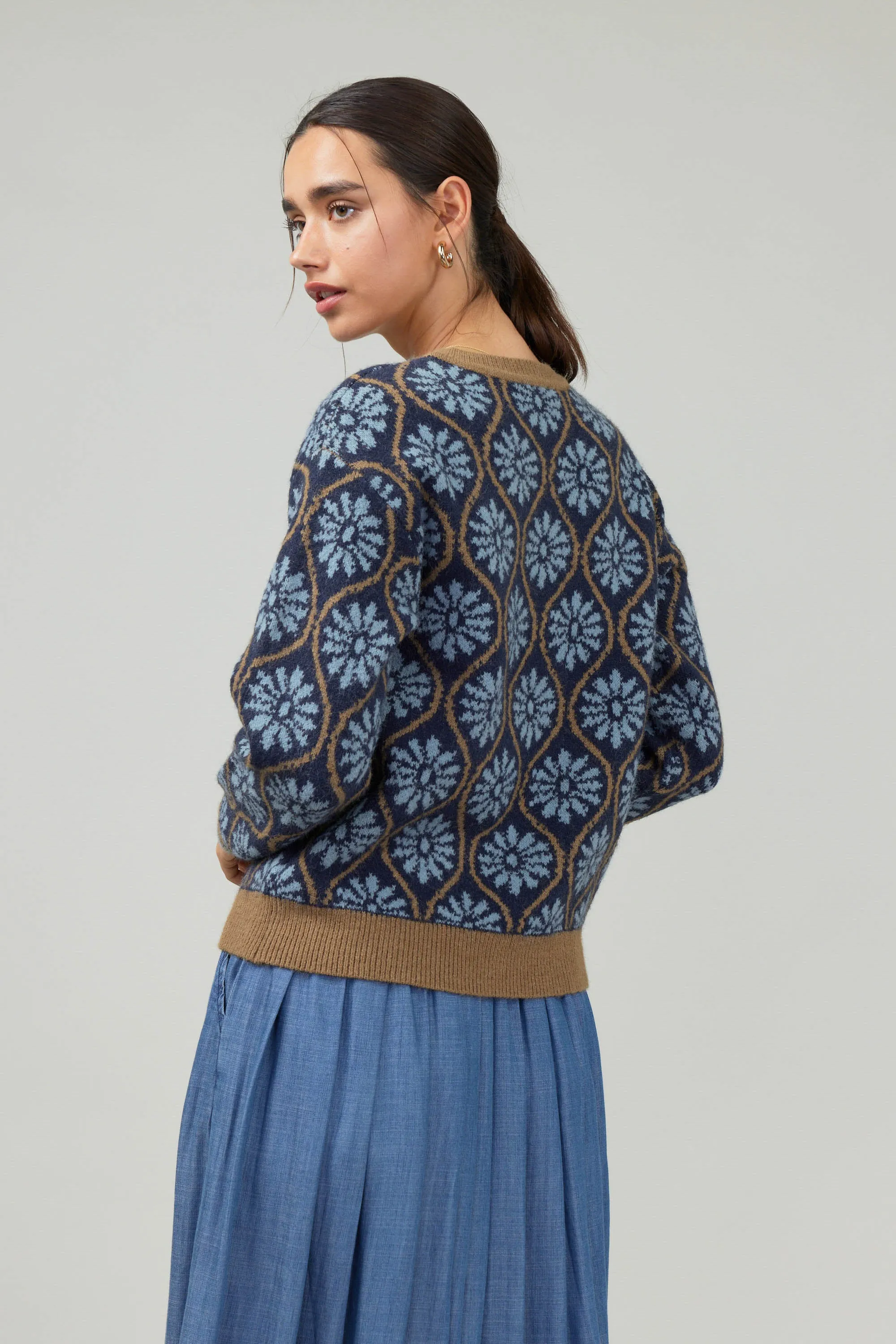 Geo Floral Pullover Sweater sold by Current Air product image thumbnail 4