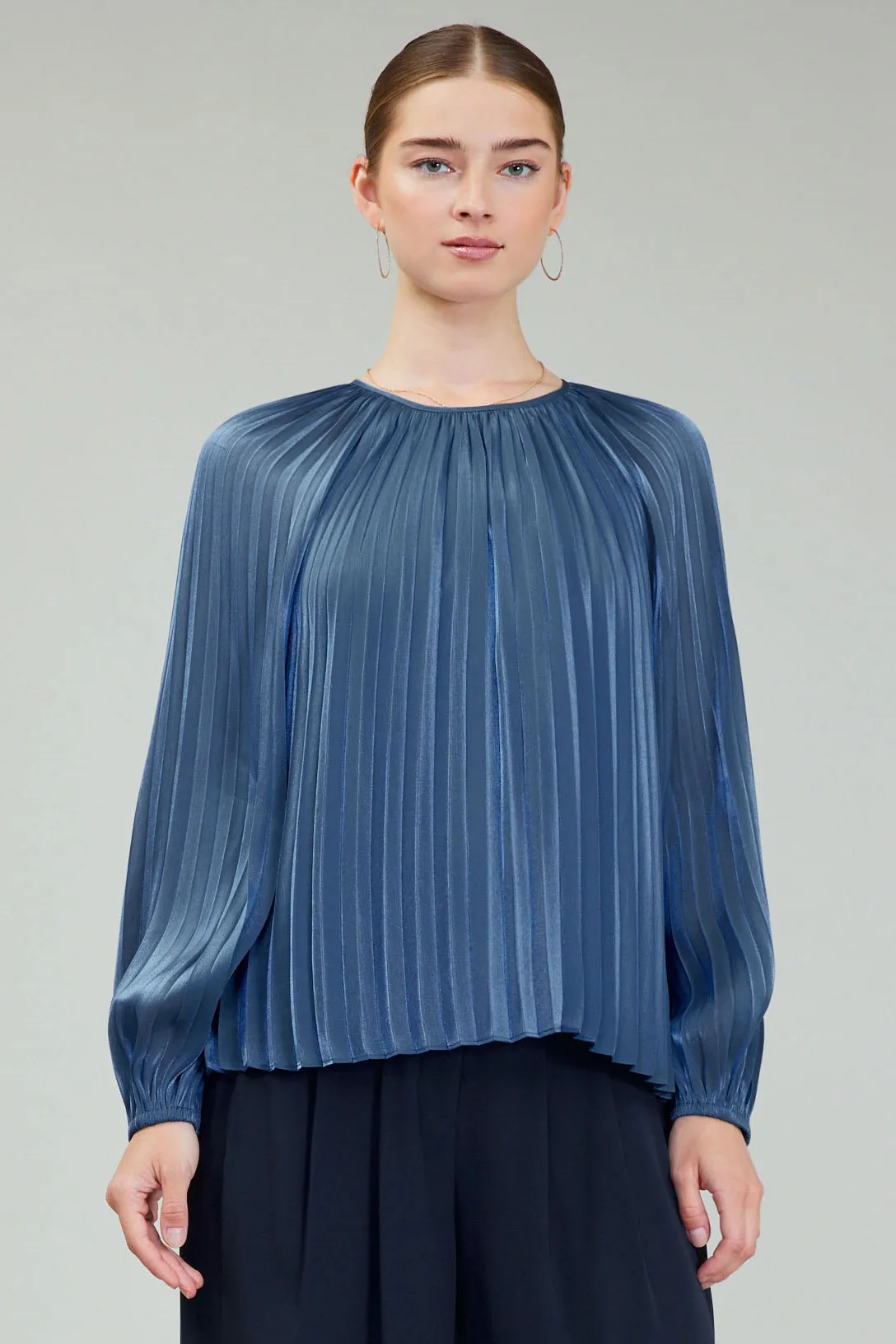 Pleated Shimmer Blouse sold by Current Air