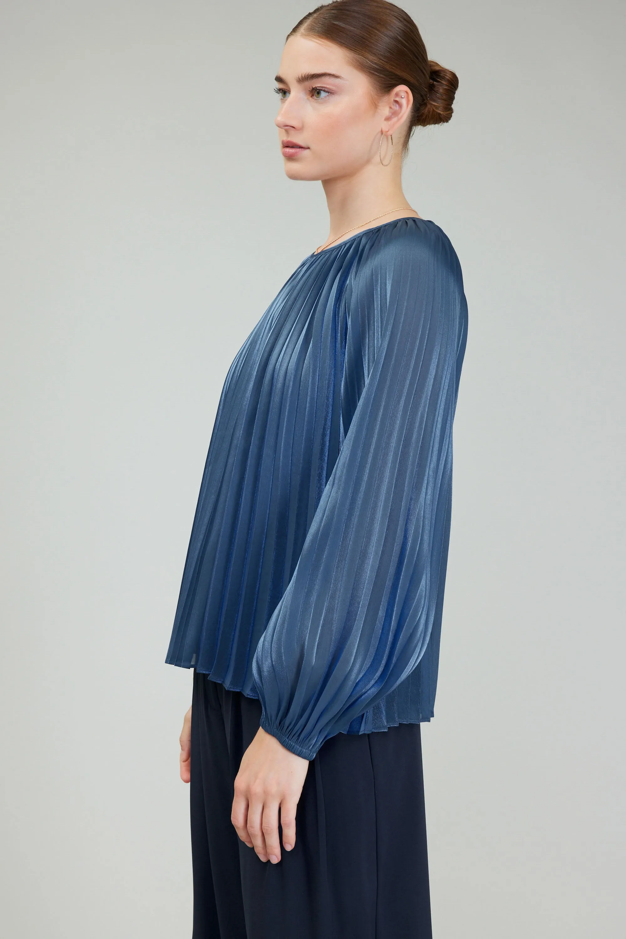 Pleated Shimmer Blouse sold by Current Air product image thumbnail 5