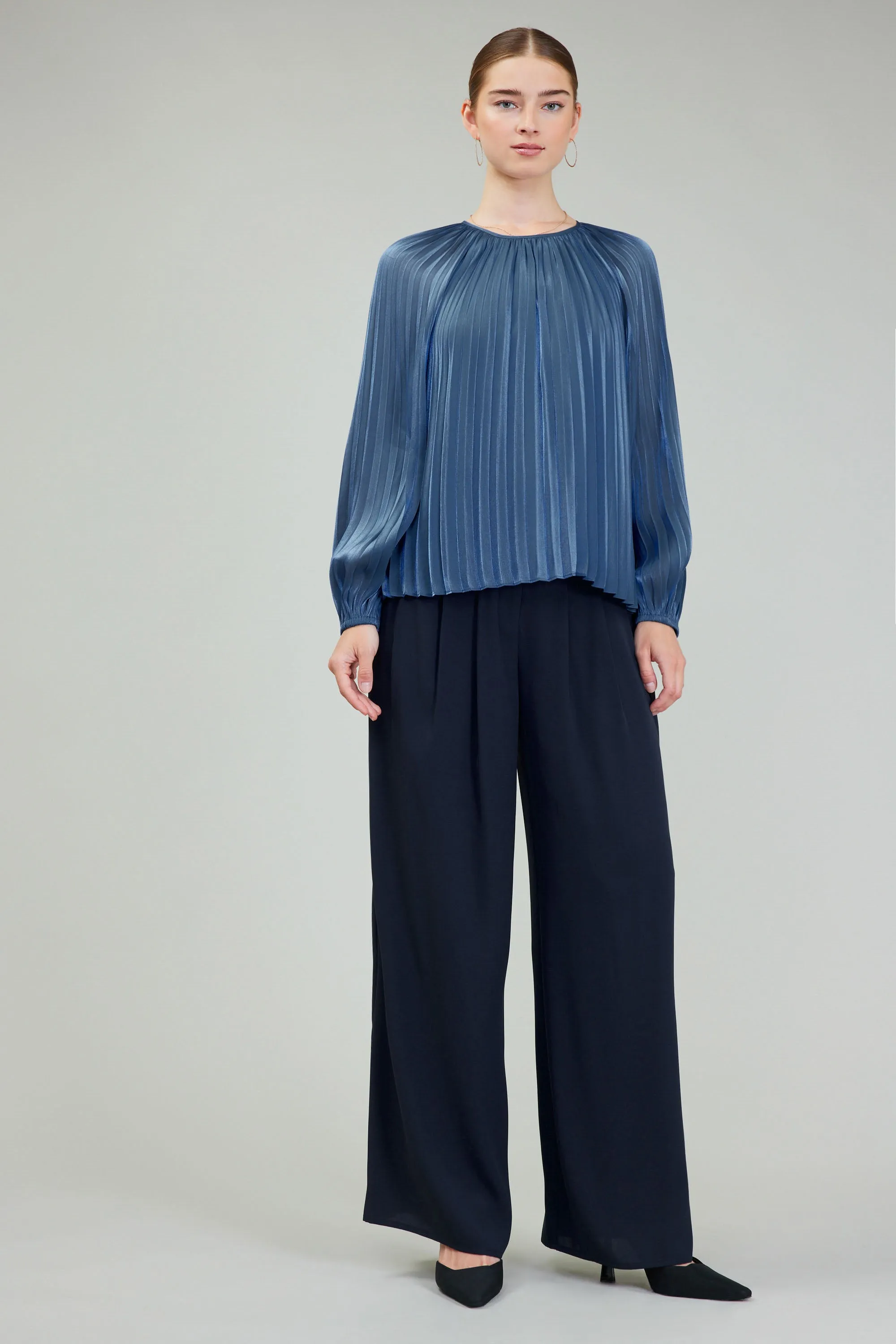 Pleated Shimmer Blouse sold by Current Air product image thumbnail 2