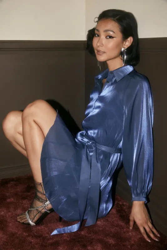 Carmel Lustrous Mini Dress sold by Current Air