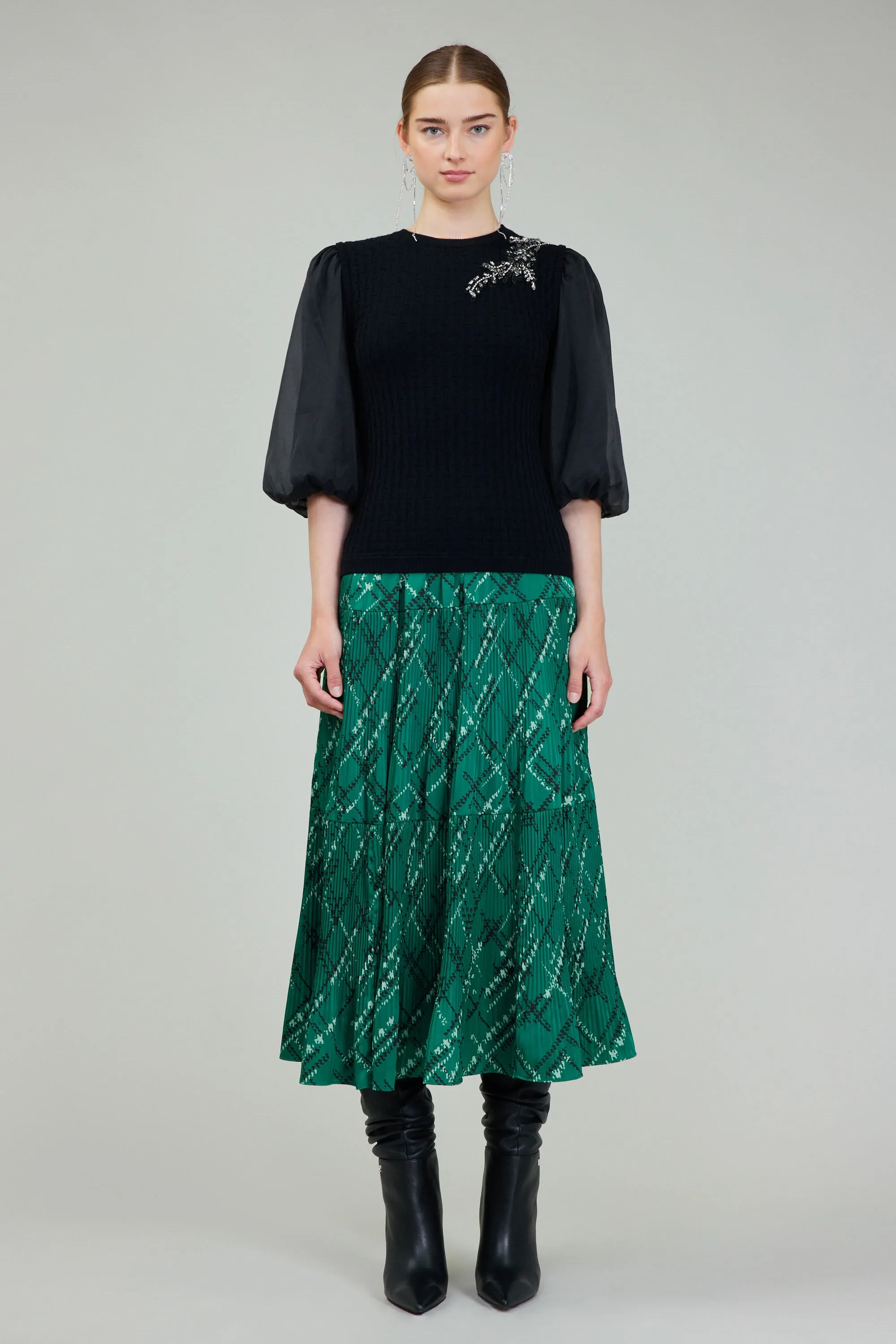 Contrast Sleeve Knit Blouse sold by Current Air product image thumbnail 4