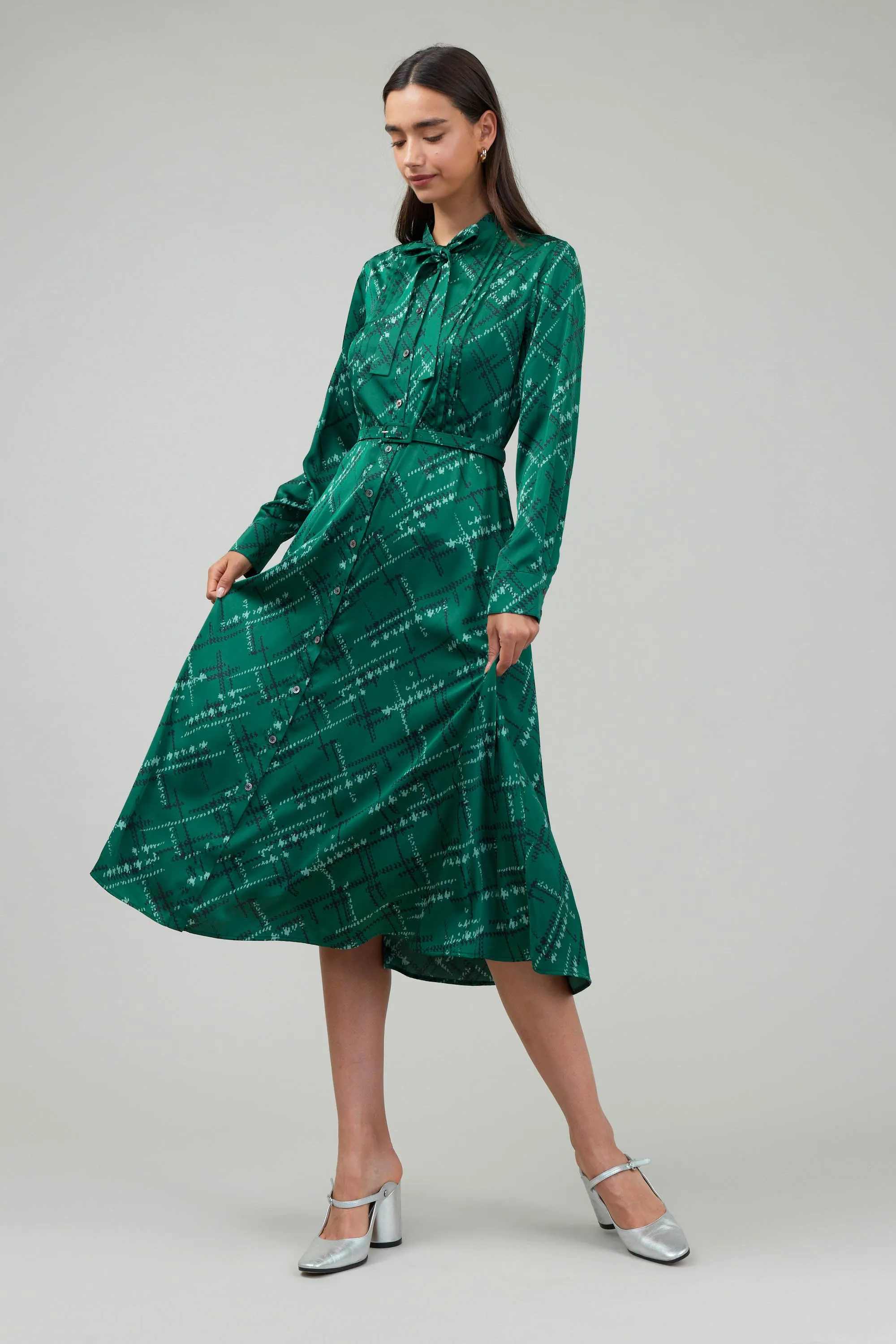 Plaid Pattern Midi Dress sold by Current Air product image thumbnail 4
