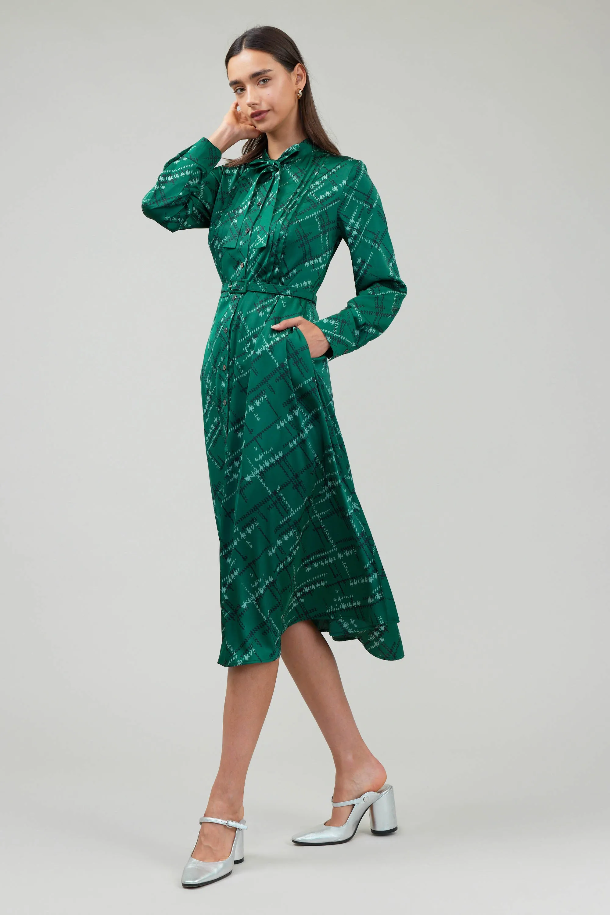 Plaid Pattern Midi Dress sold by Current Air product image thumbnail 5