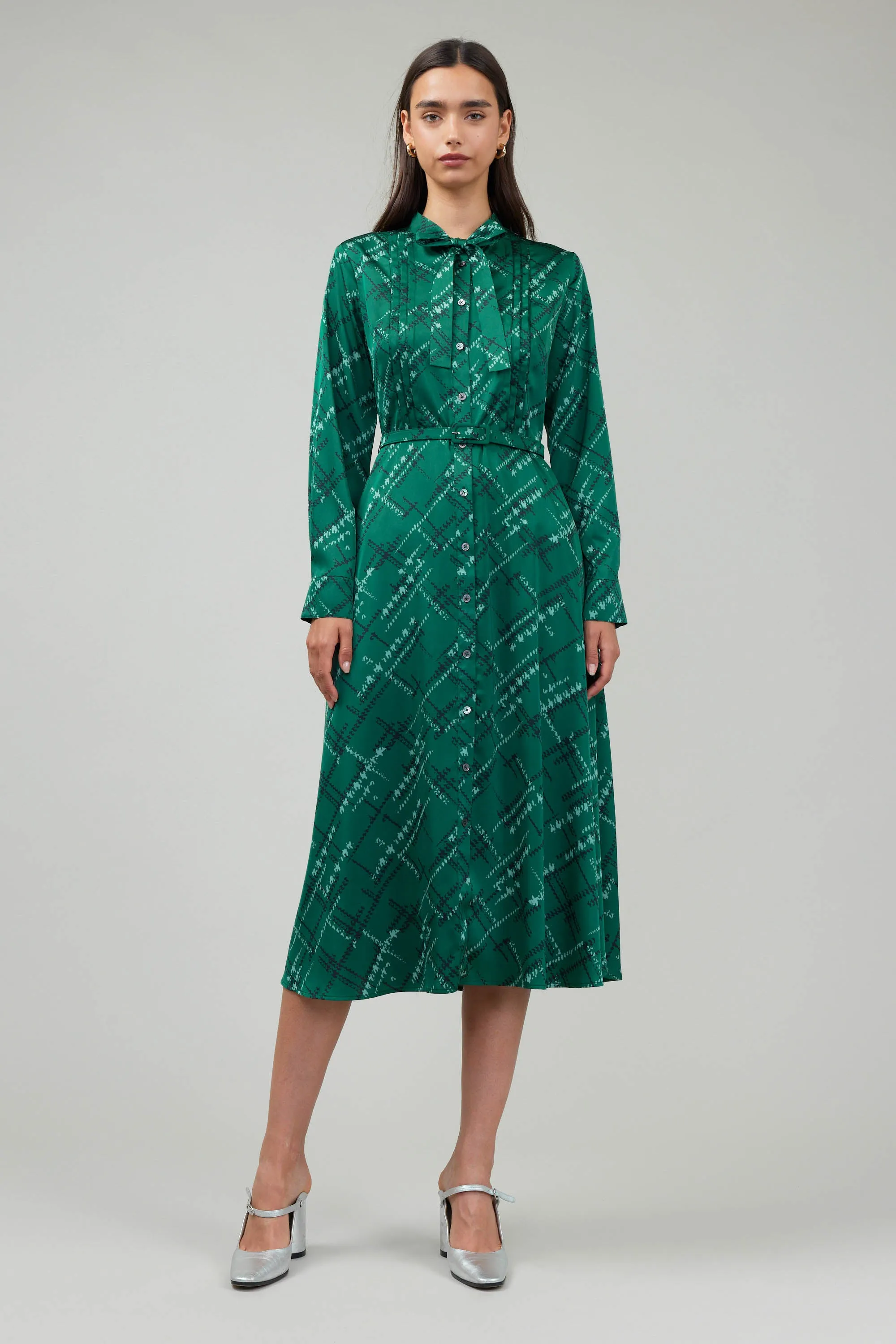 Plaid Pattern Midi Dress sold by Current Air