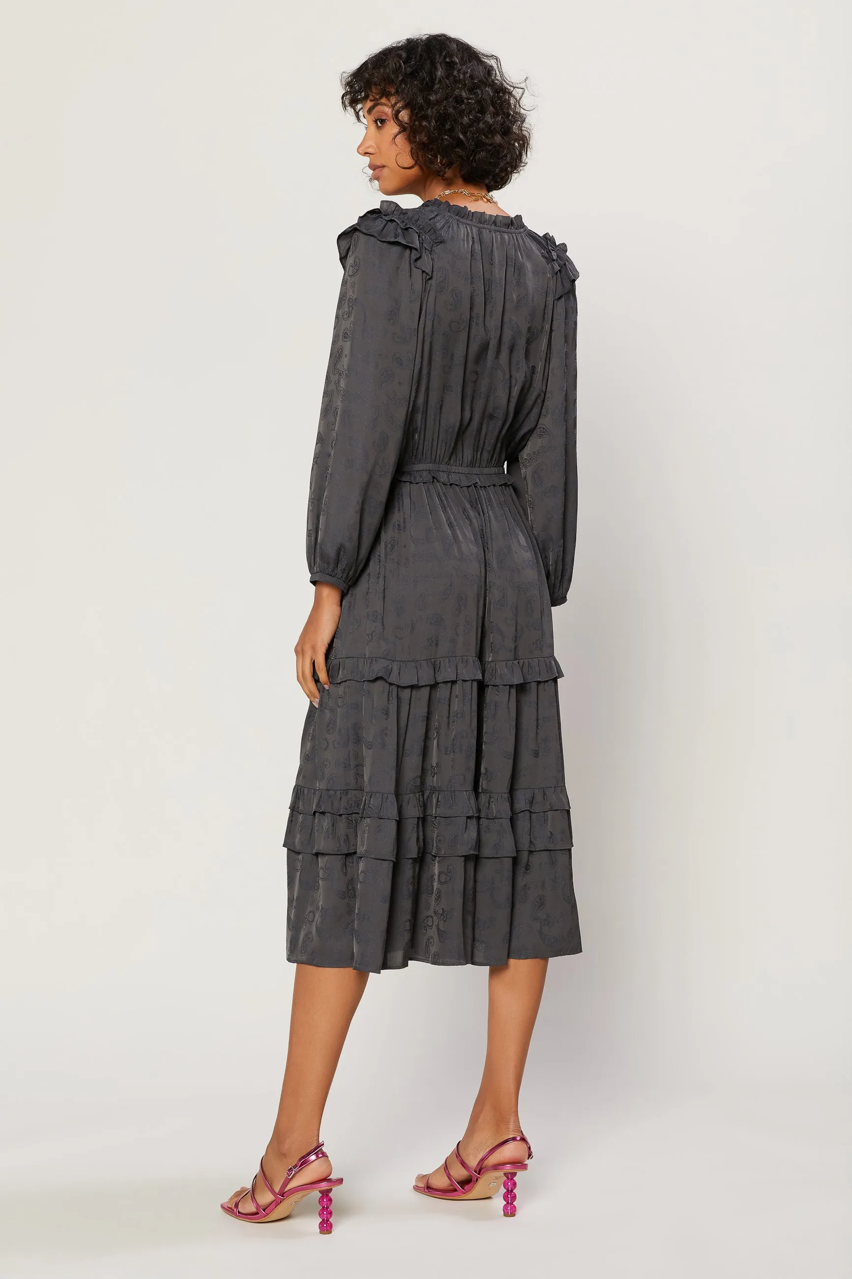 Tiered Skirt Midi Dress sold by Current Air product image thumbnail 3