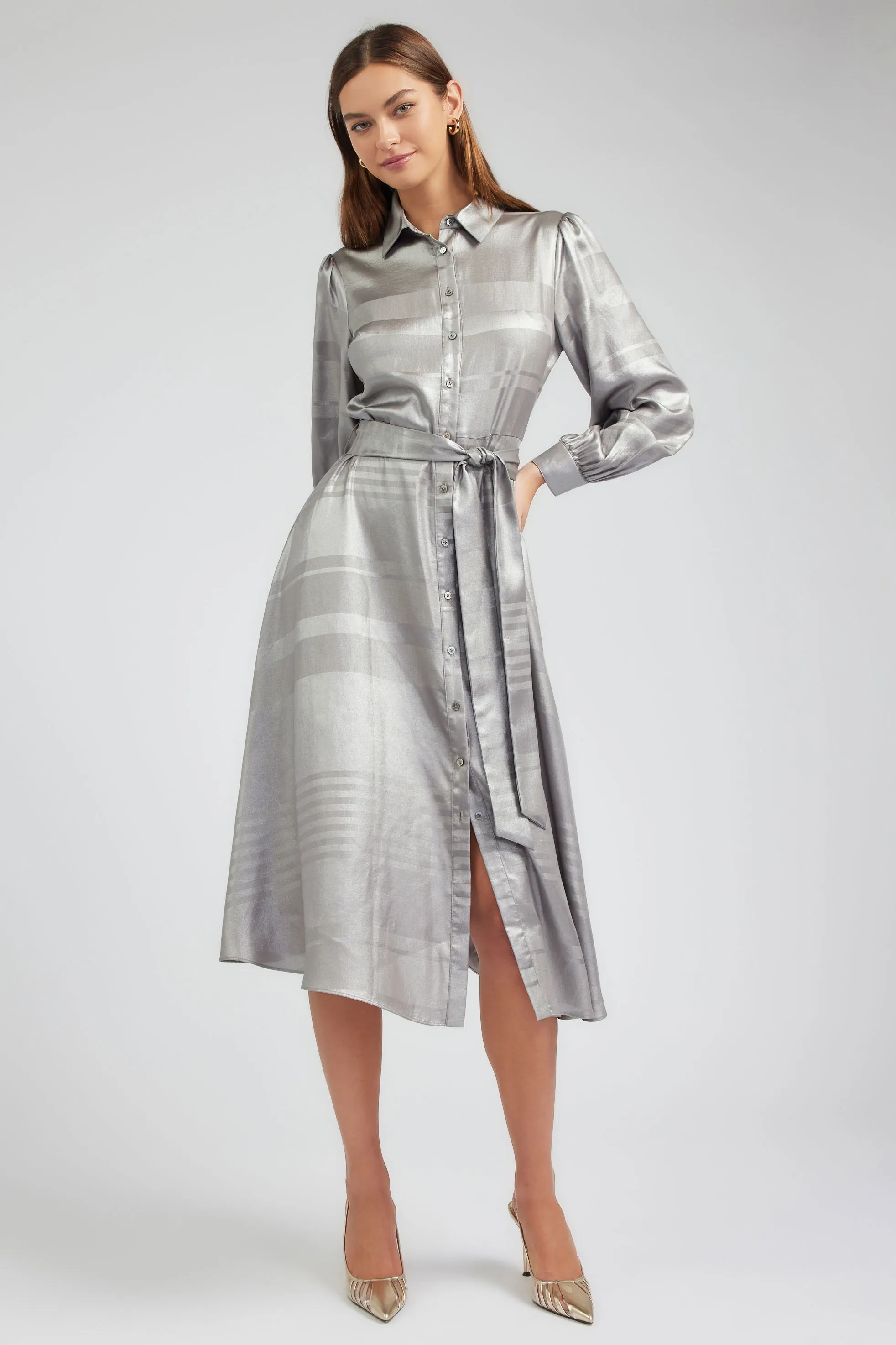 Metallic Buttondown Dress sold by Current Air