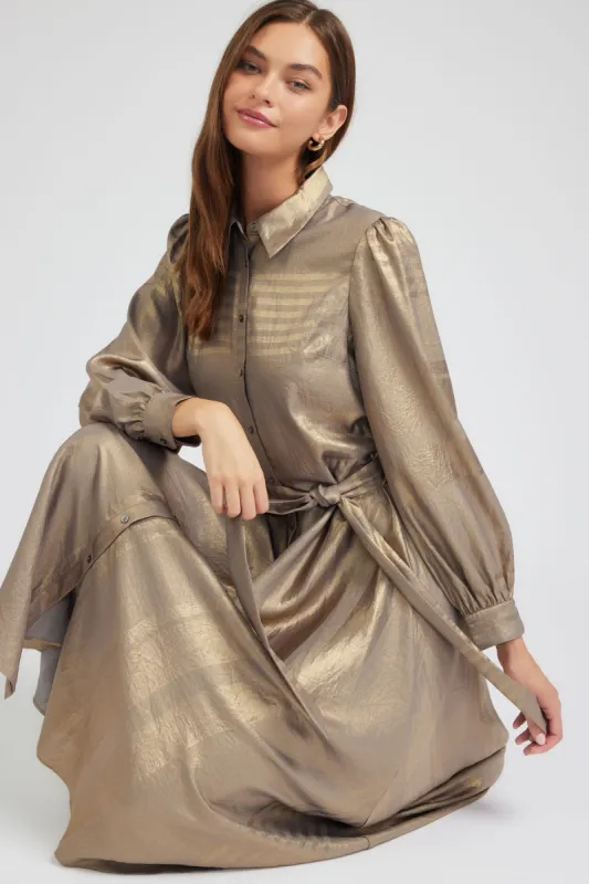 Metallic Buttondown Dress sold by Current Air