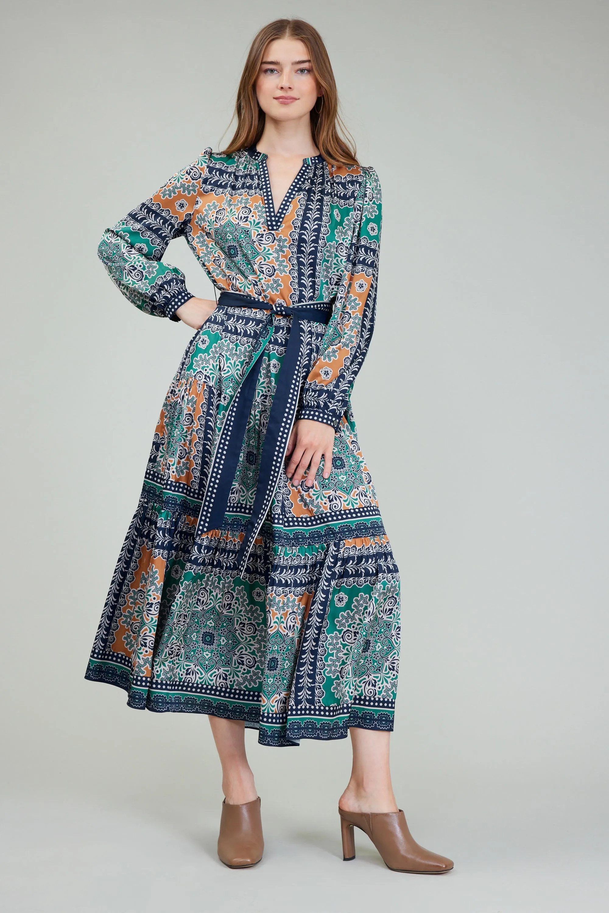 Belted Abstract Midi Dress sold by Current Air