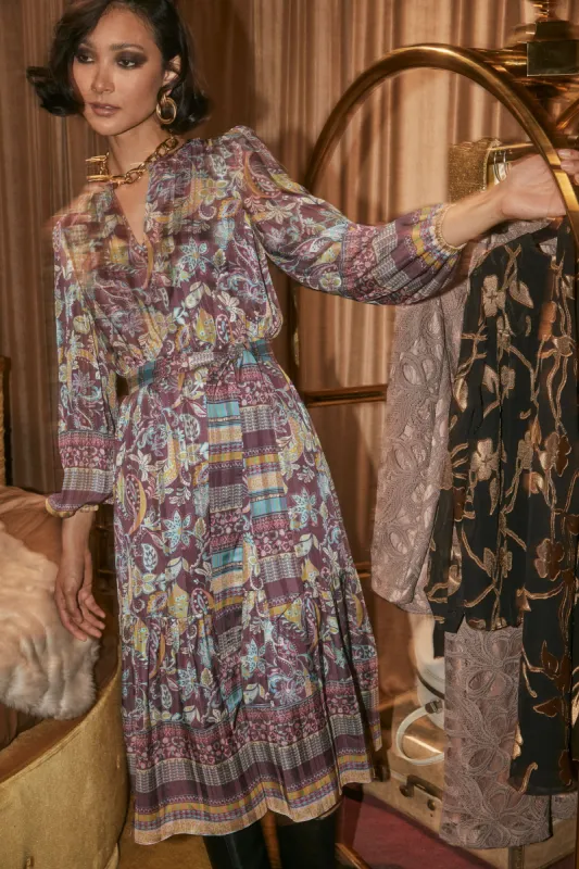 Lurex Floral Midi Dress sold by Current Air