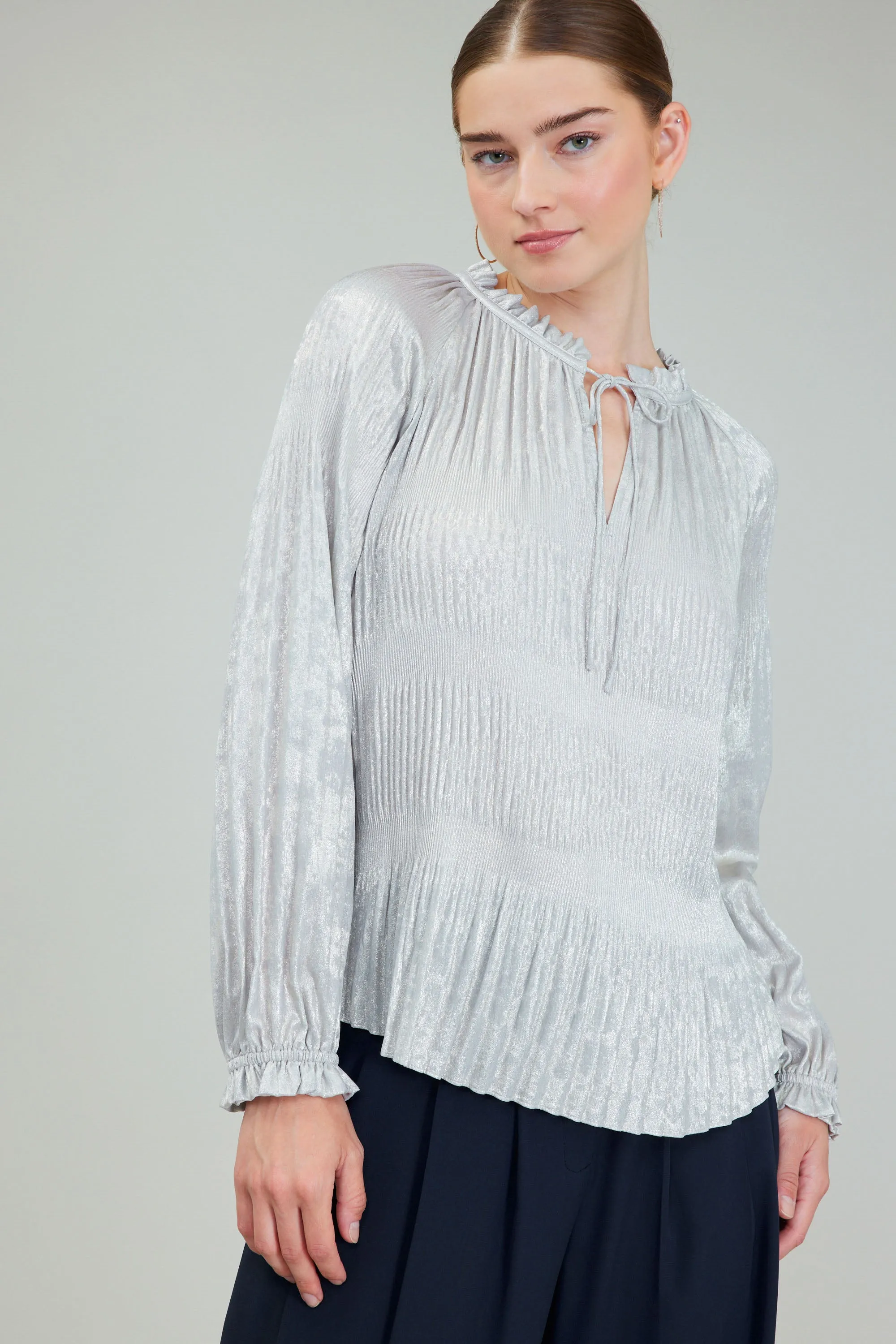 Opalescent Pleated Blouse sold by Current Air