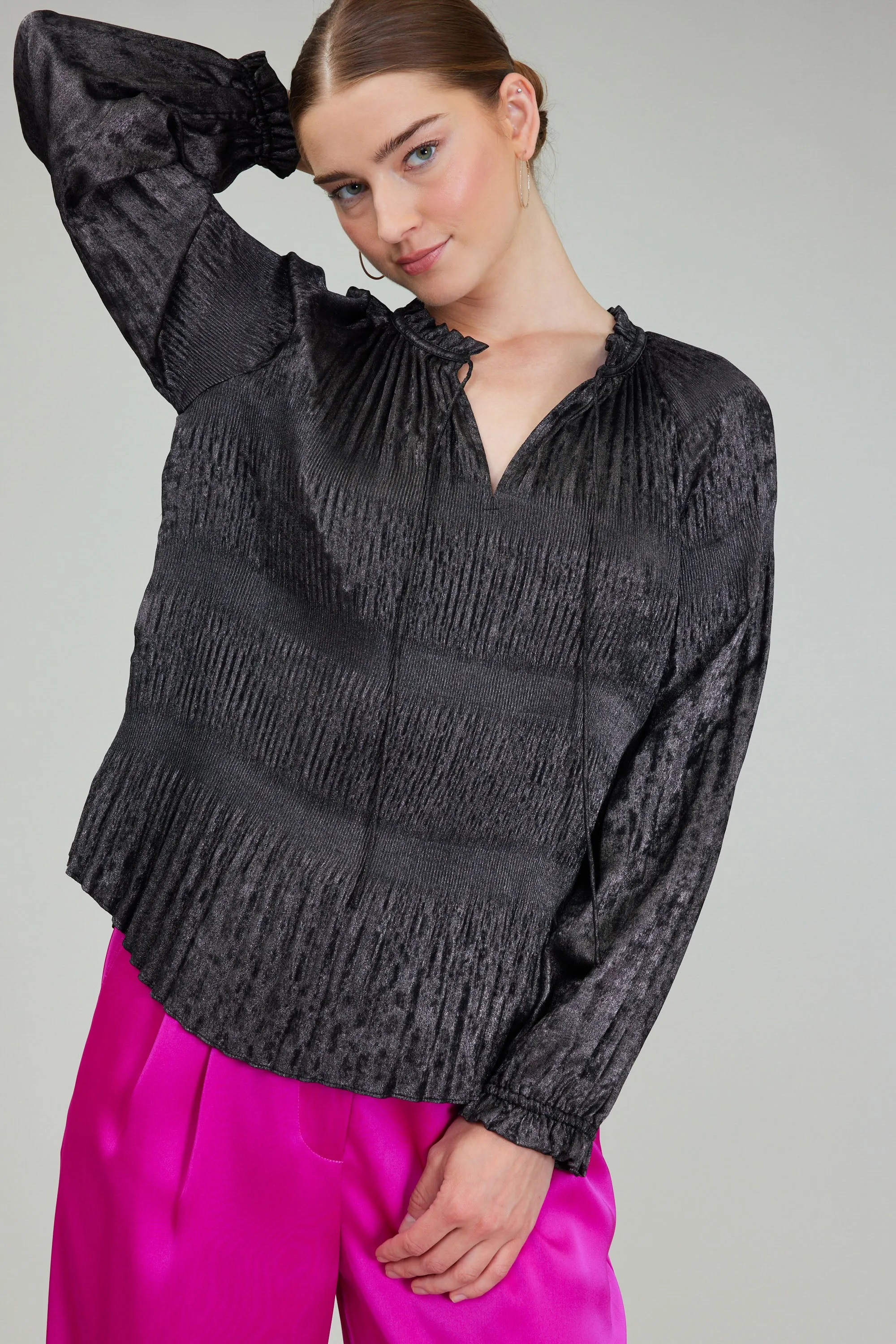 Opalescent Pleated Blouse sold by Current Air product image thumbnail 3