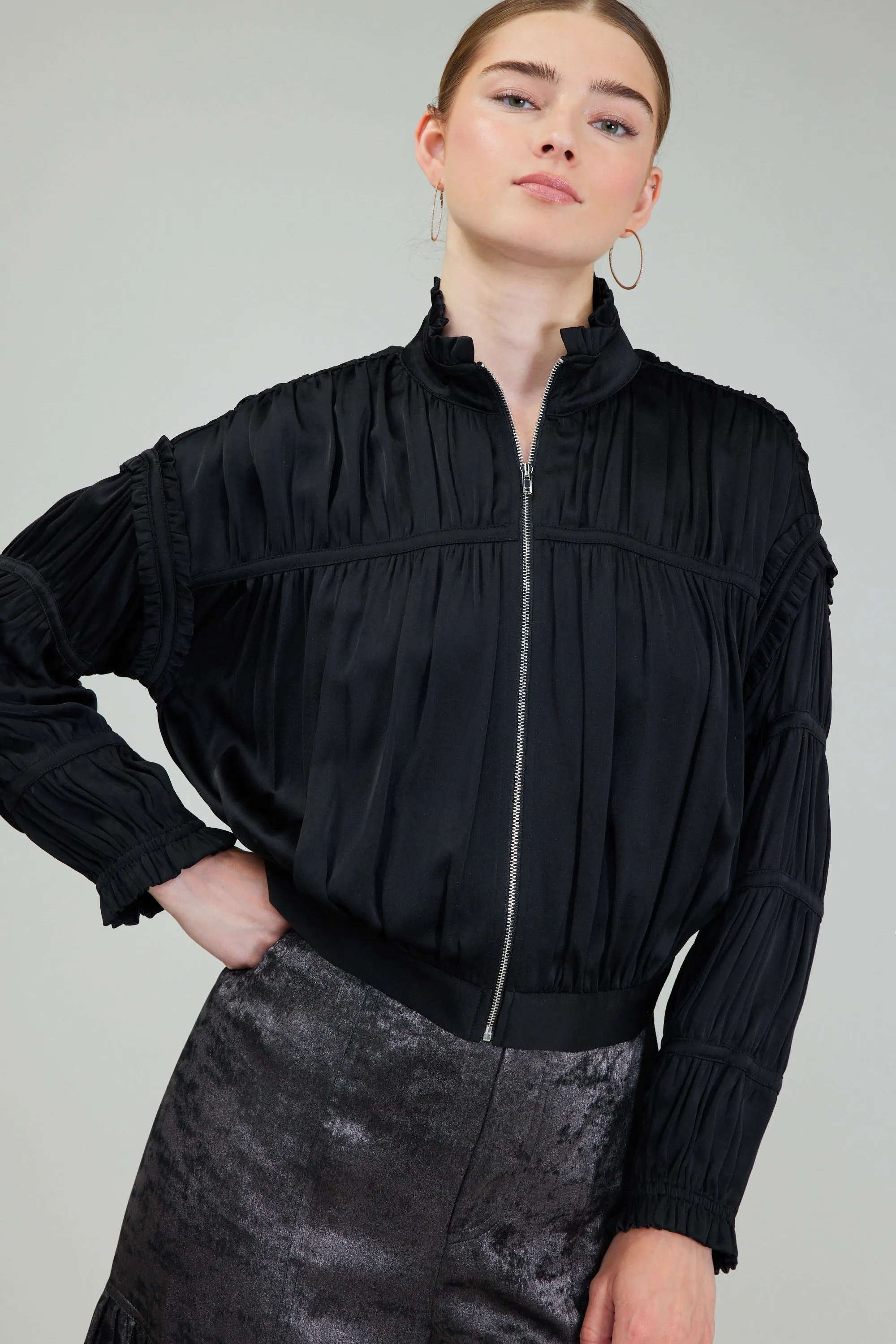 Shirred Zip Up Jacket sold by Current Air product image thumbnail 3