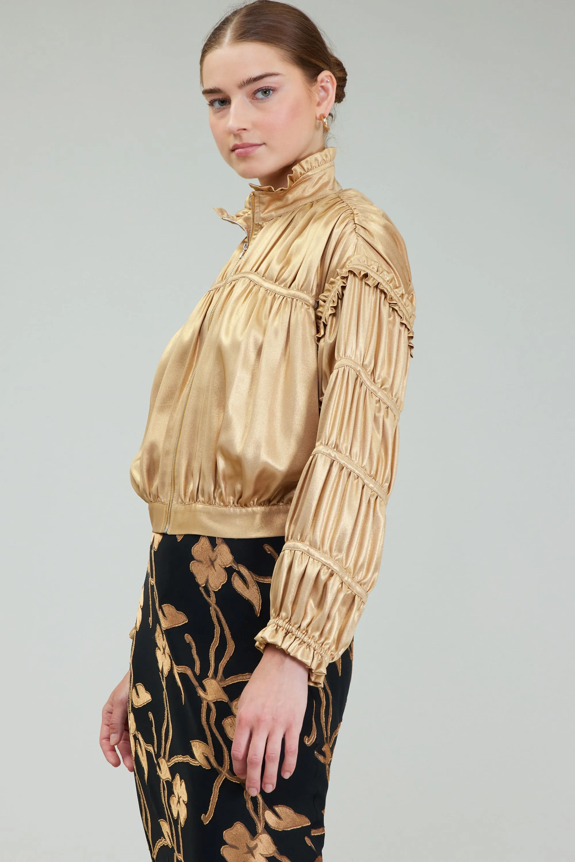 Shirred Zip Up Jacket sold by Current Air product image thumbnail 3