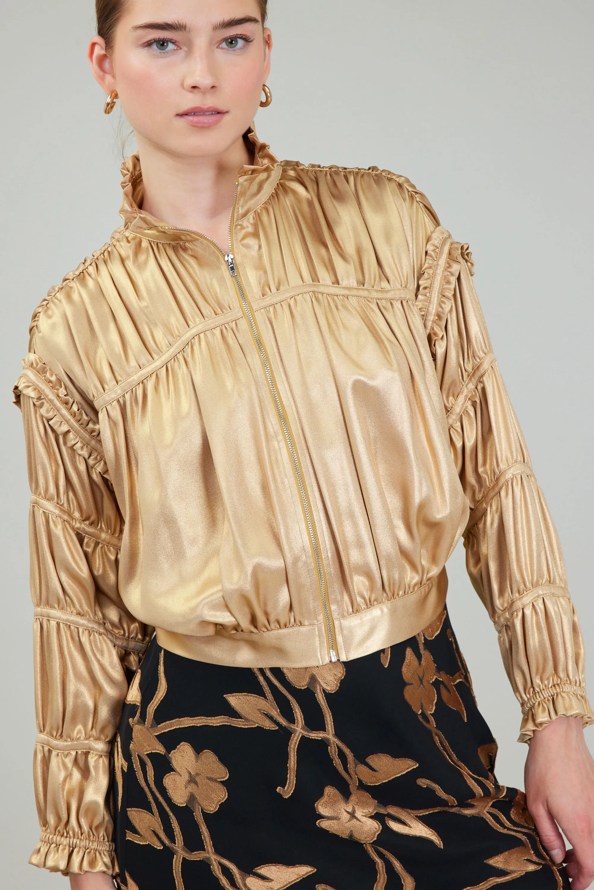 Shirred Zip Up Jacket sold by Current Air