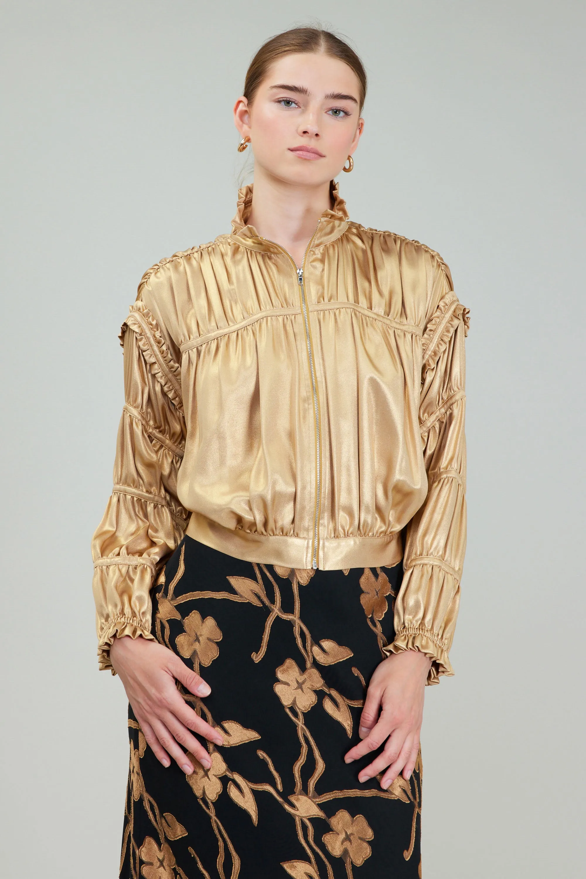 Shirred Zip Up Jacket sold by Current Air product image thumbnail 2