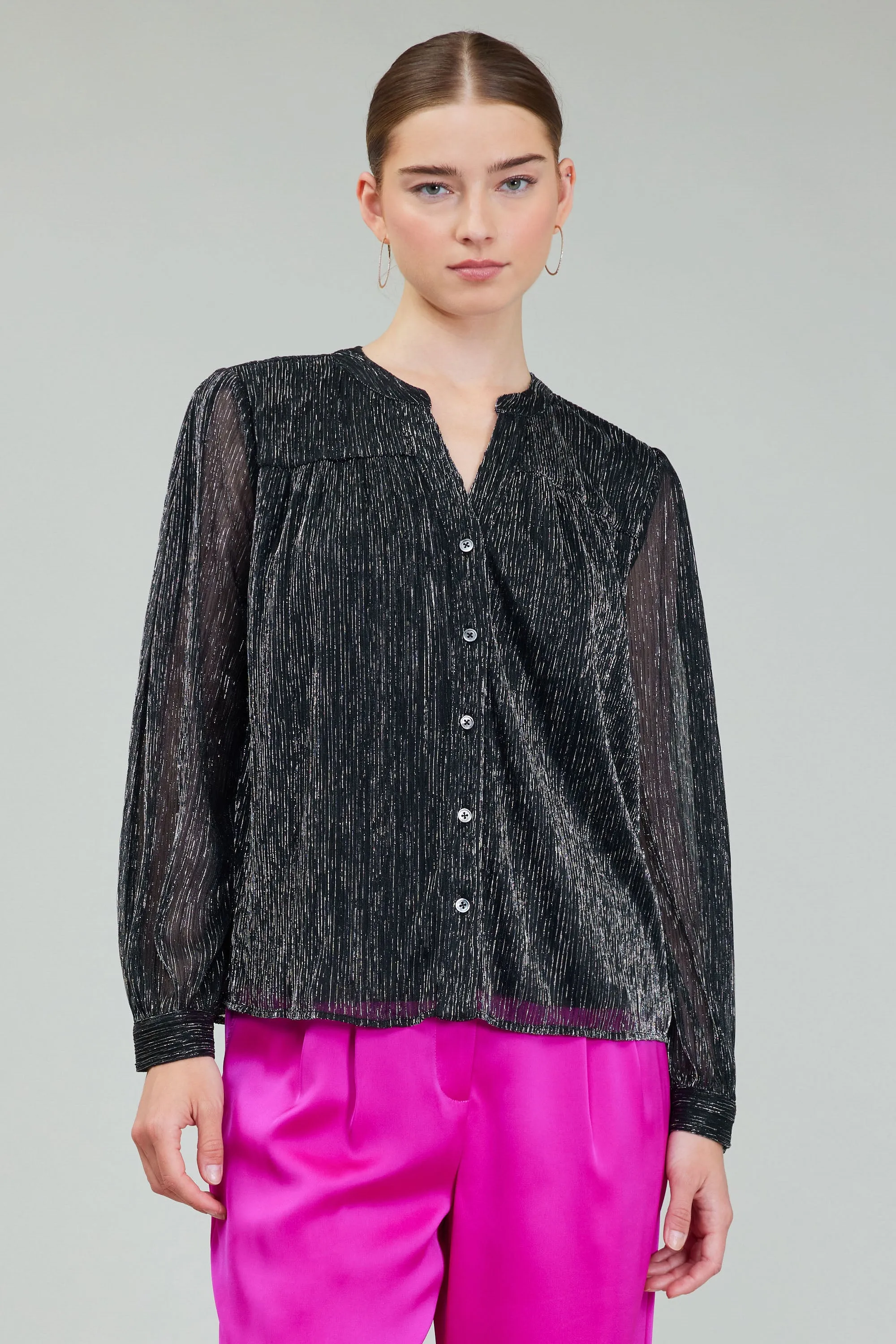 Lurex Buttonup Blouse sold by Current Air