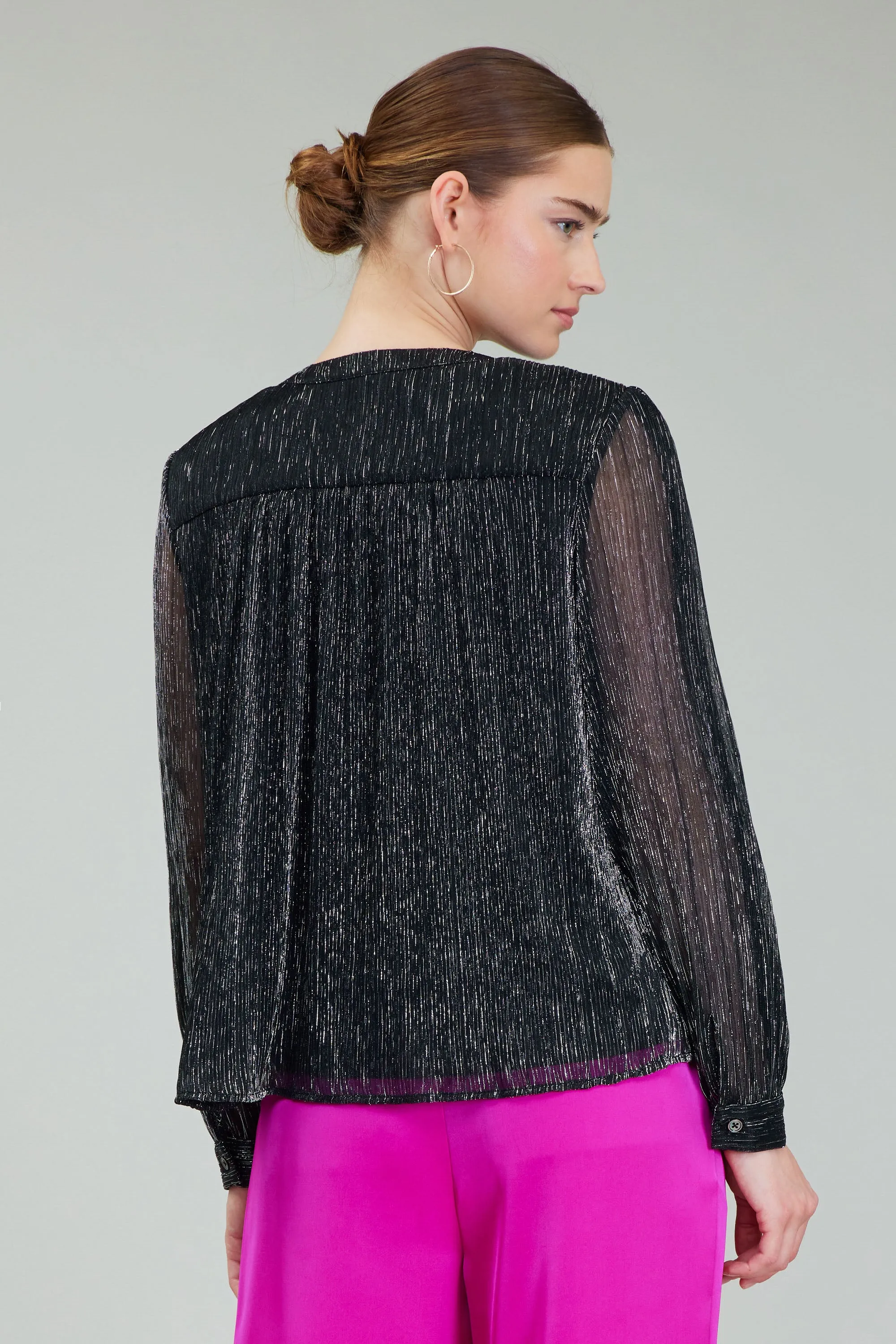 Lurex Buttonup Blouse sold by Current Air product image thumbnail 5