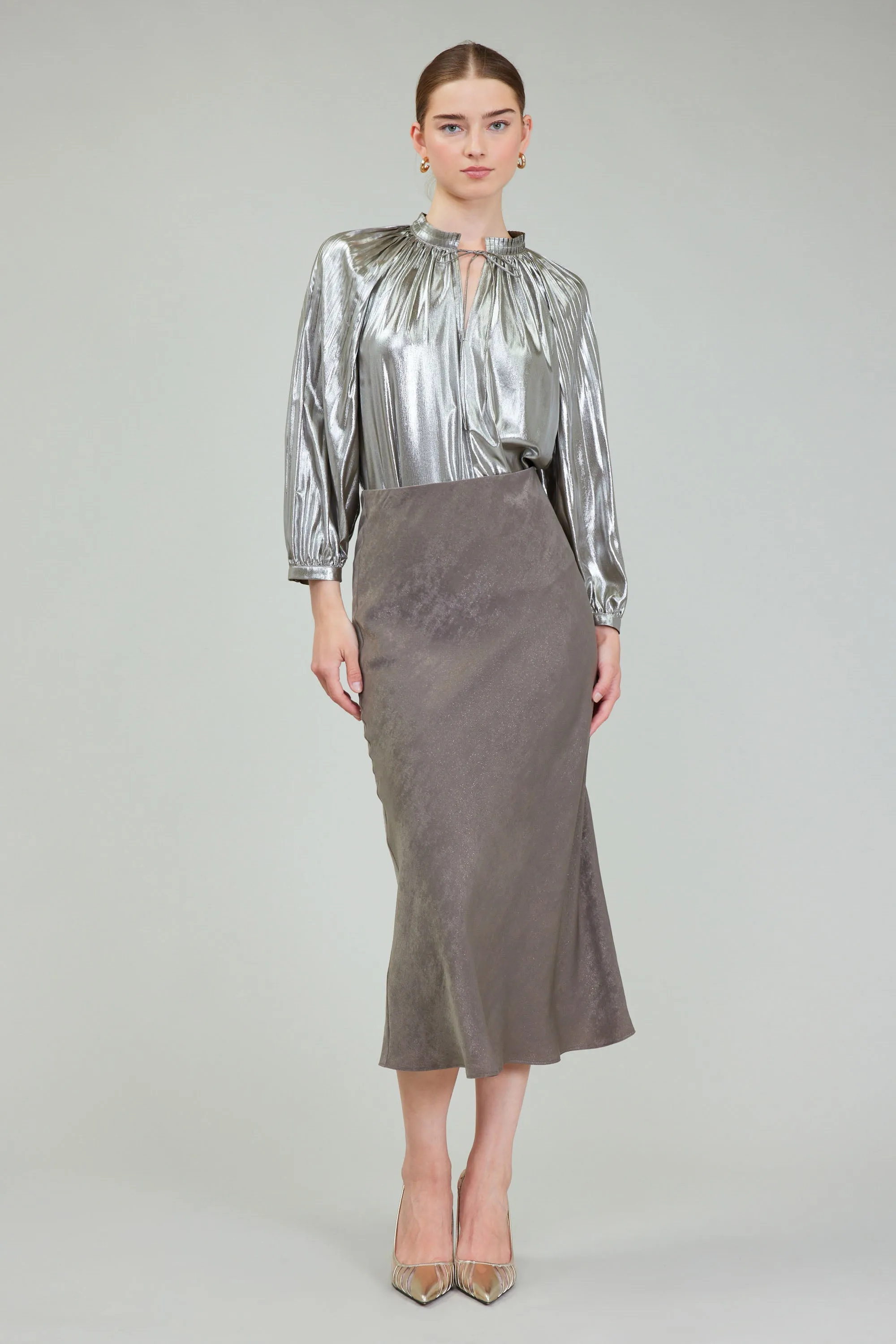 Bias Cut Midi Skirt sold by Current Air