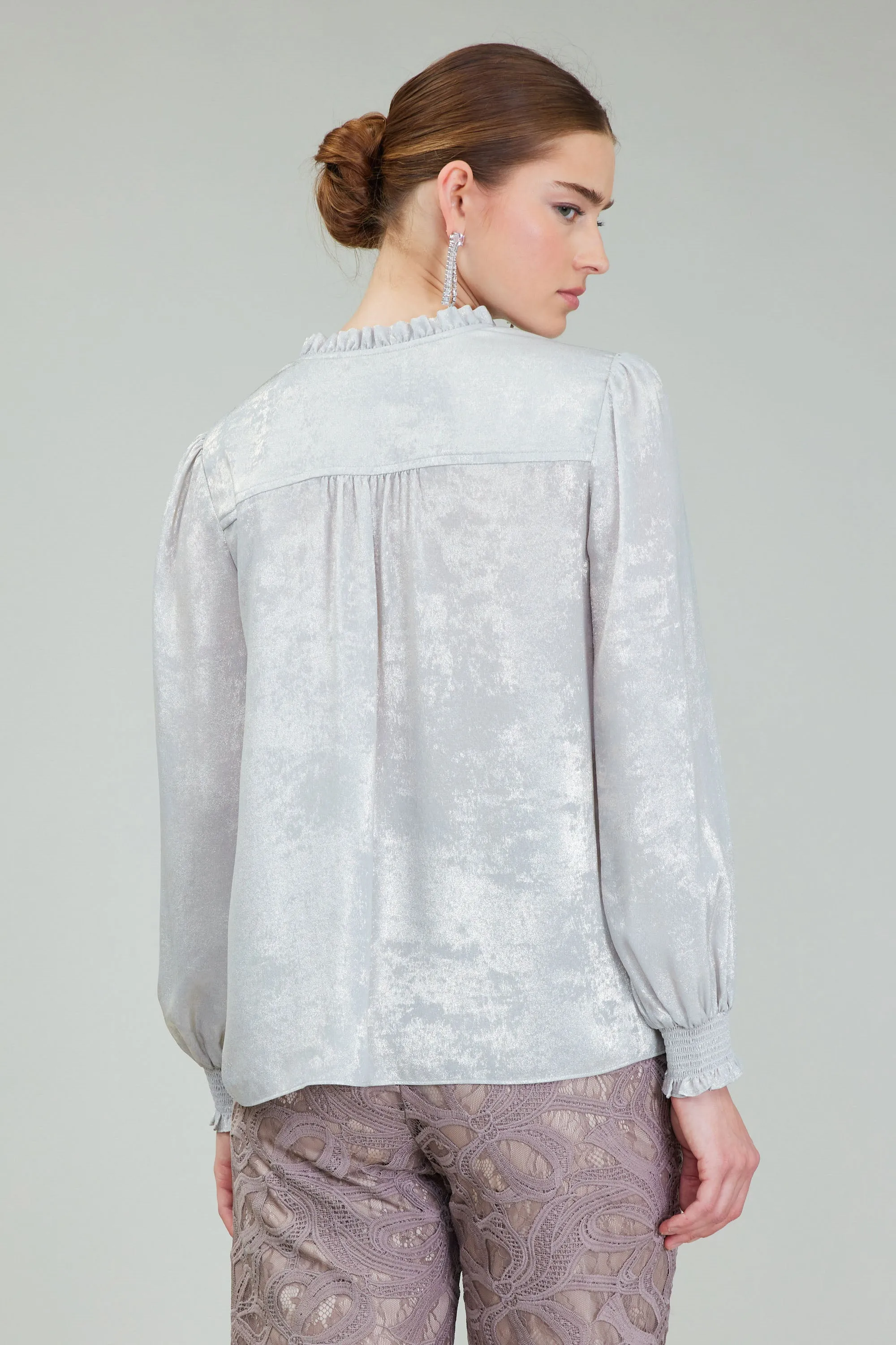 Glimmer Smocked Cuff Blouse sold by Current Air product image thumbnail 4