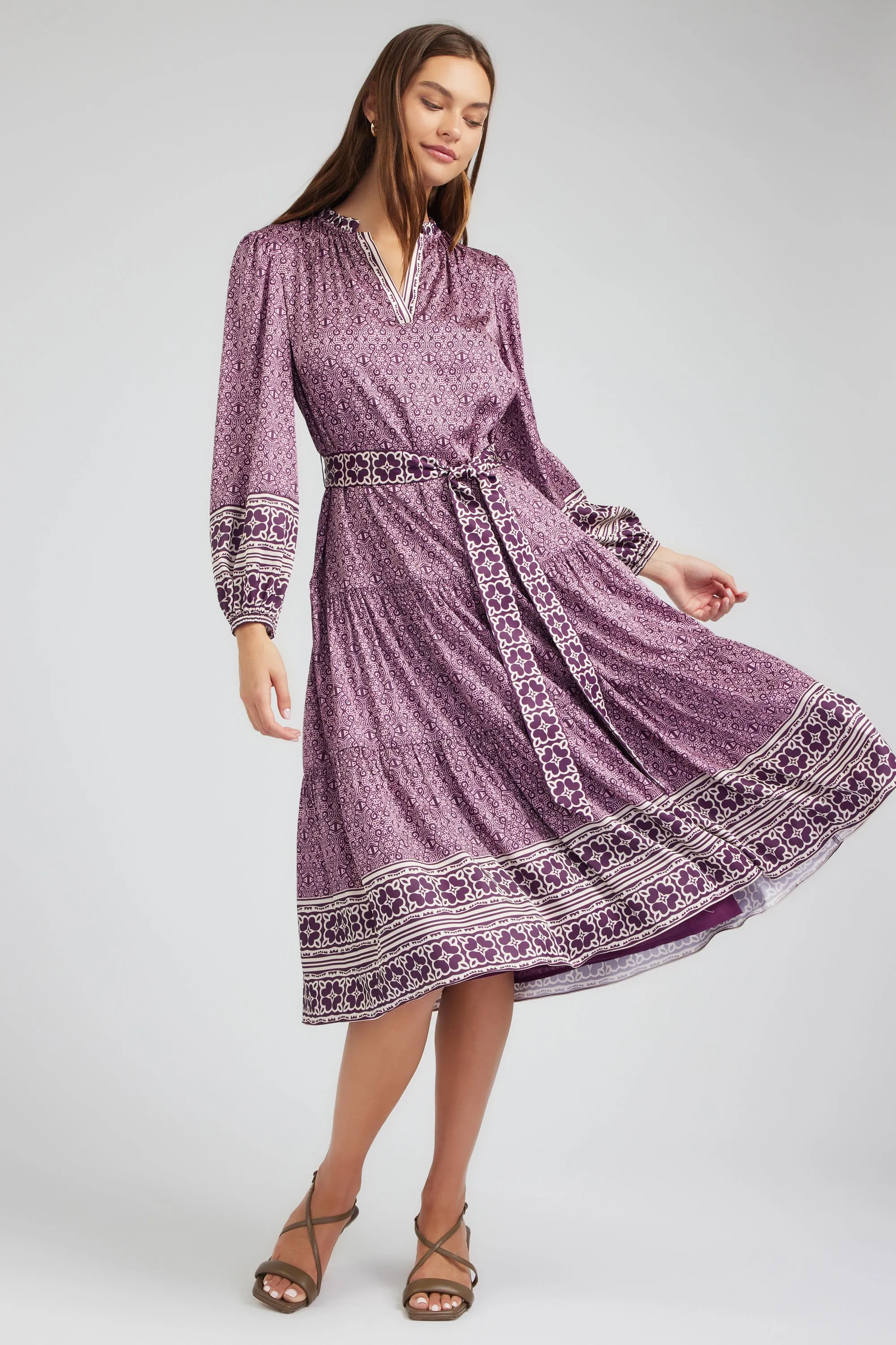 Geo Printed Belted Midi Dress sold by Current Air product image thumbnail 2