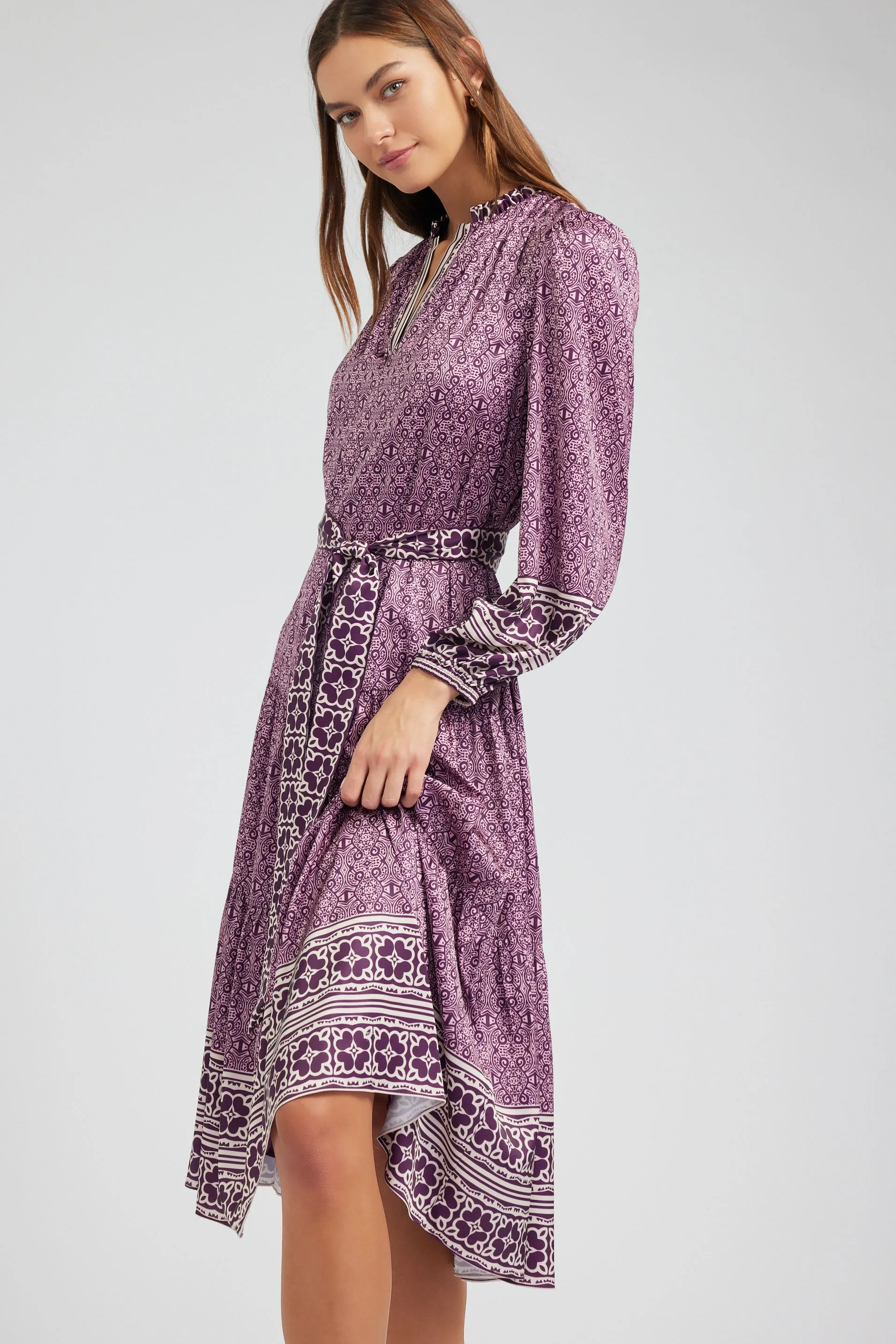 Geo Printed Belted Midi Dress sold by Current Air product image thumbnail 3