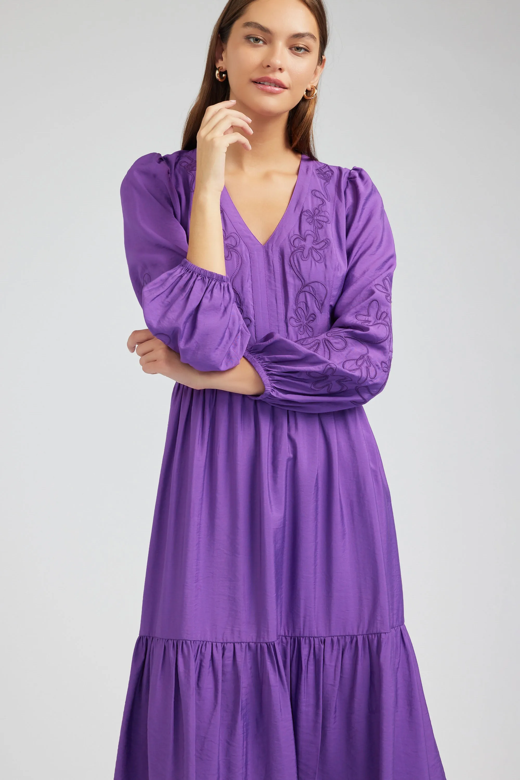 Floral Embroidered Maxi Dress sold by Current Air product image thumbnail 4