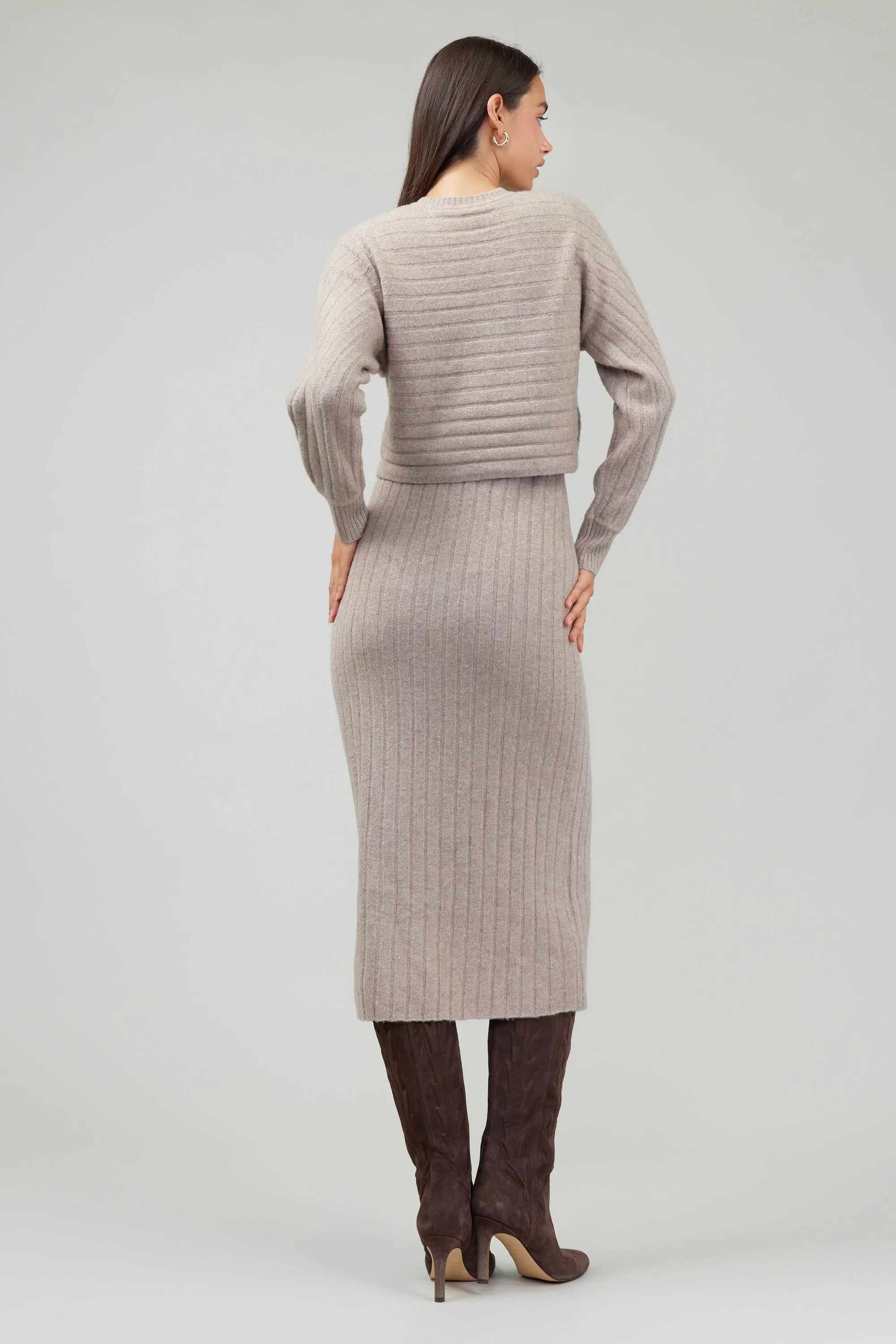 Crewneck Ribbed Sweater Dress sold by Current Air product image thumbnail 5