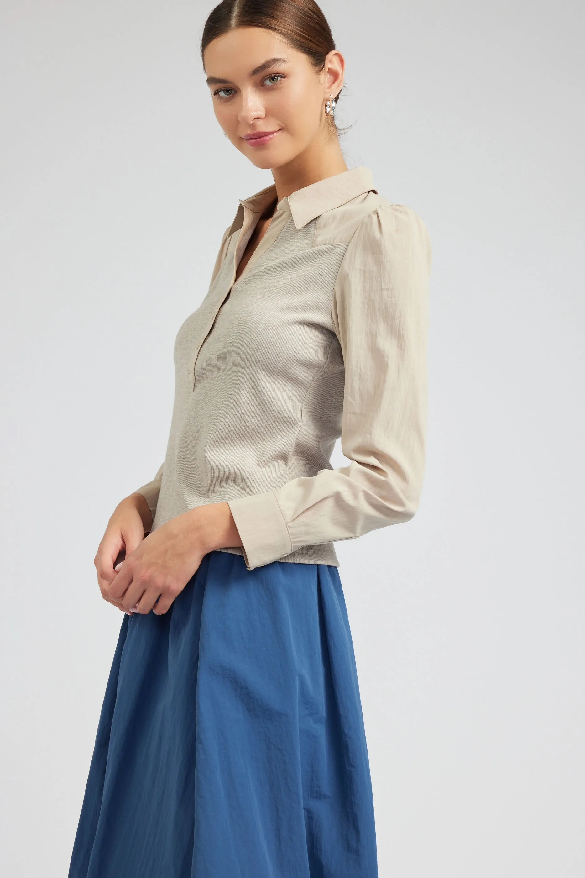 Collared Knit Top sold by Current Air product image thumbnail 4