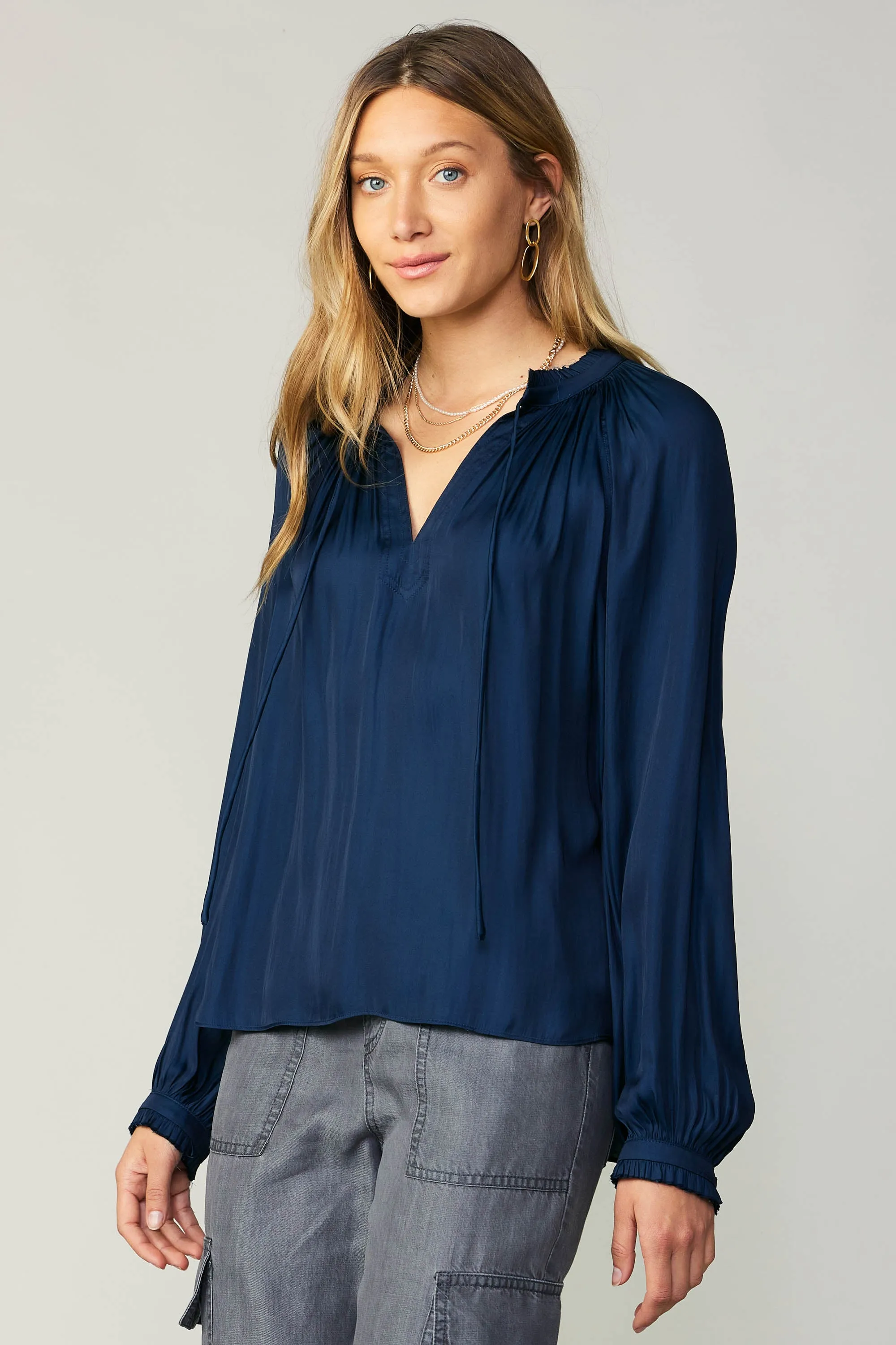 Ruffled Cuff Blouse sold by Current Air product image thumbnail 3