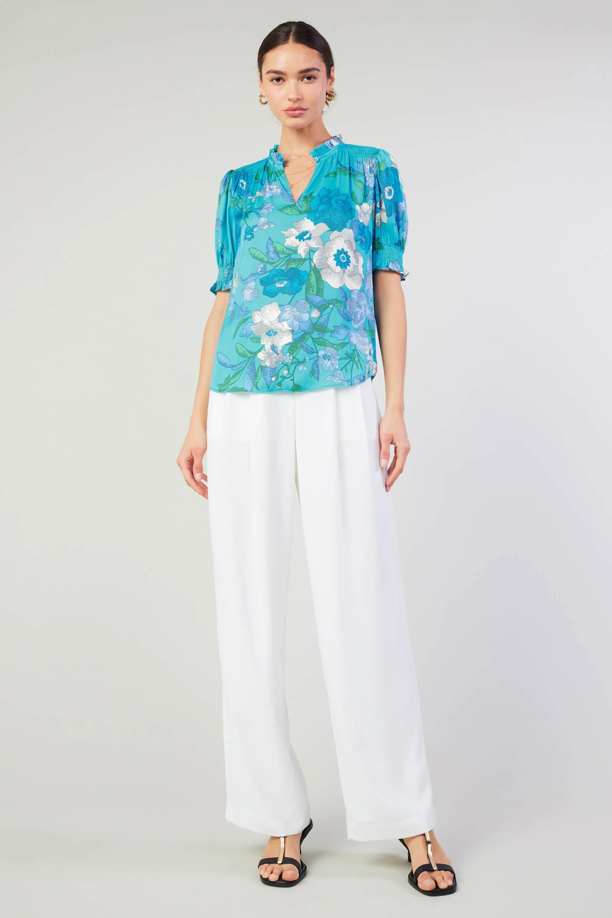 Botanical Smocked Shoulder Blouse sold by Current Air product image thumbnail 2