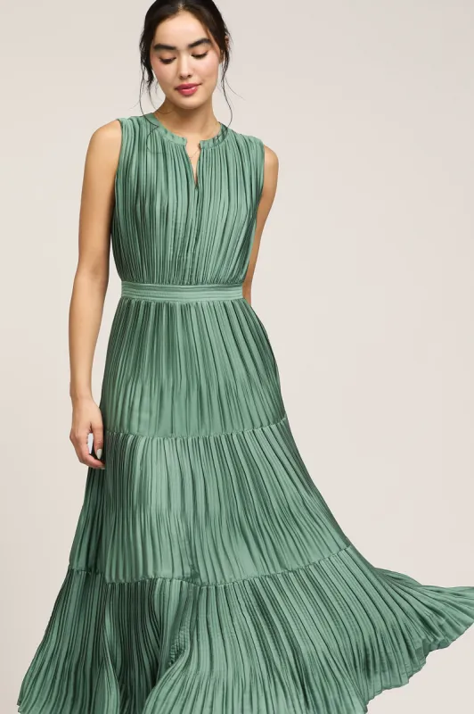 Pleated Sleeveless Maxi Dress sold by Current Air