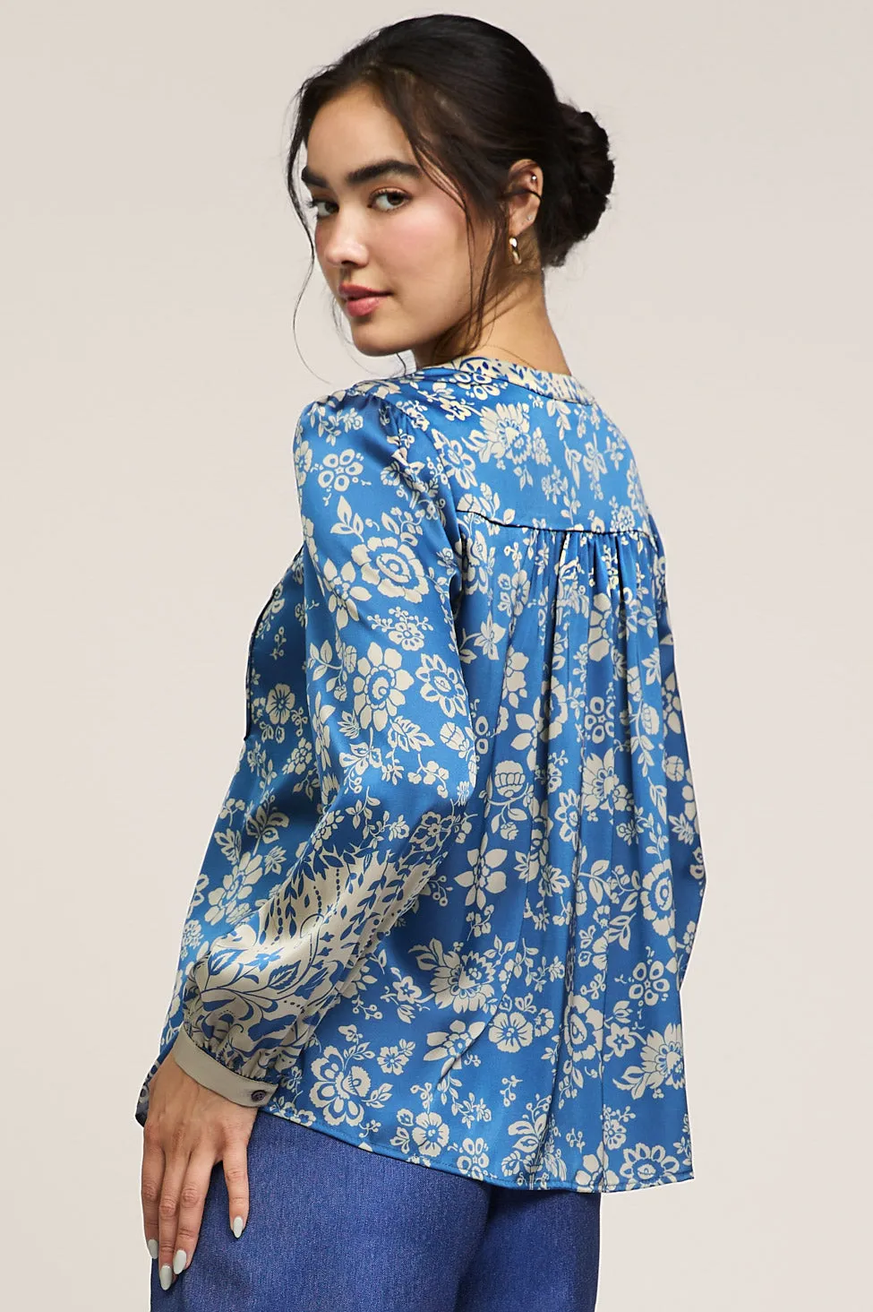 Floral Print Placket Blouse sold by Current Air product image thumbnail 4