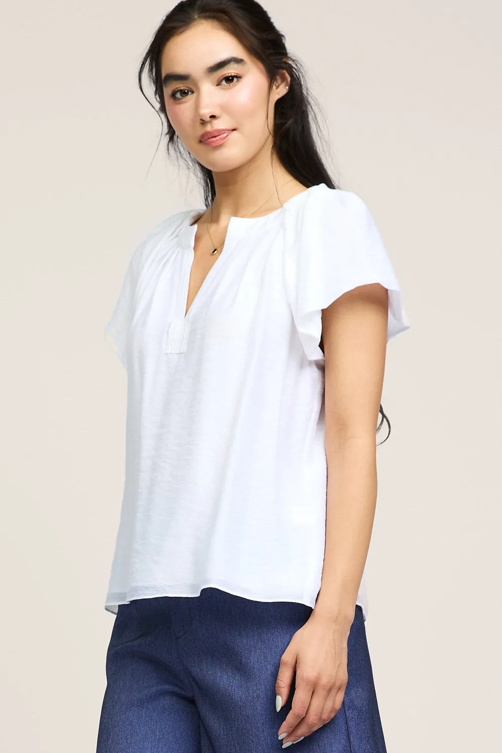 Split Neck Short Sleeve Top sold by Current Air product image thumbnail 3