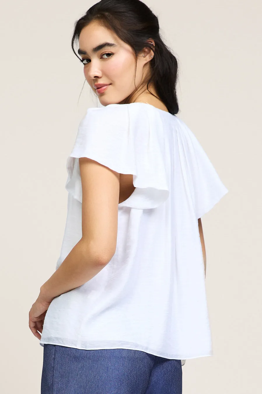 Split Neck Short Sleeve Top sold by Current Air product image thumbnail 4