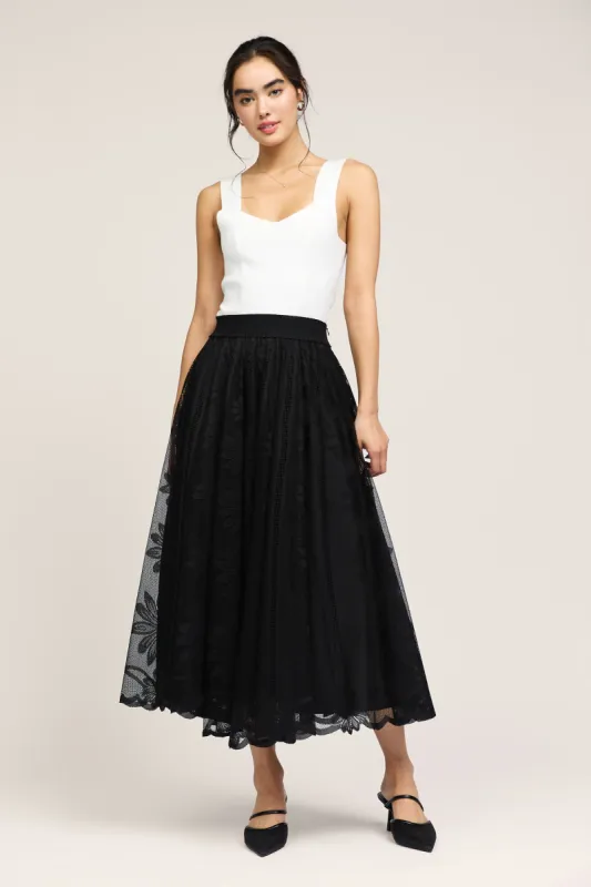 Bubble Hem Midi Skirt sold by Current Air