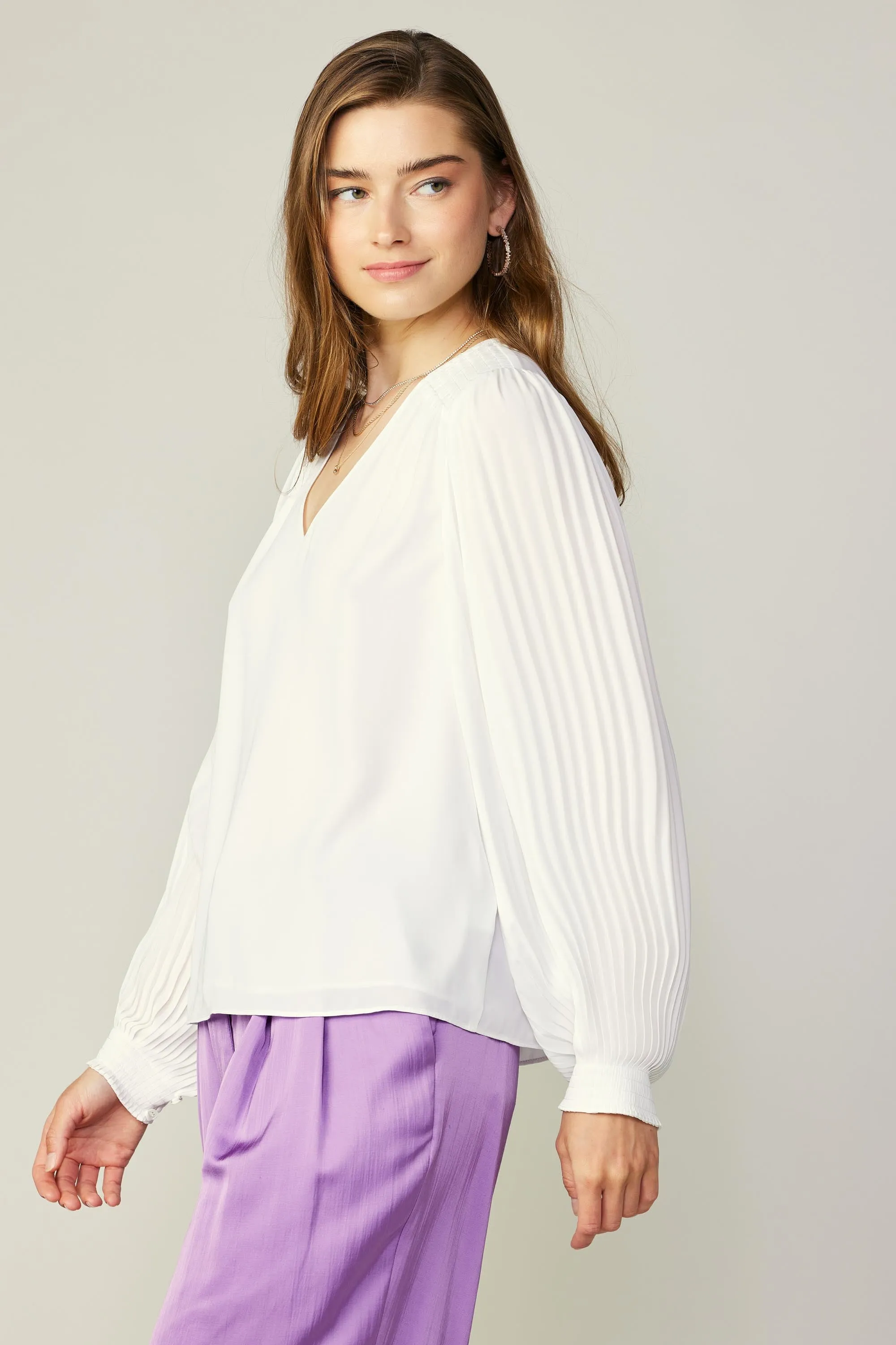 Long Pleated Sleeve Blouse sold by Current Air product image thumbnail 4