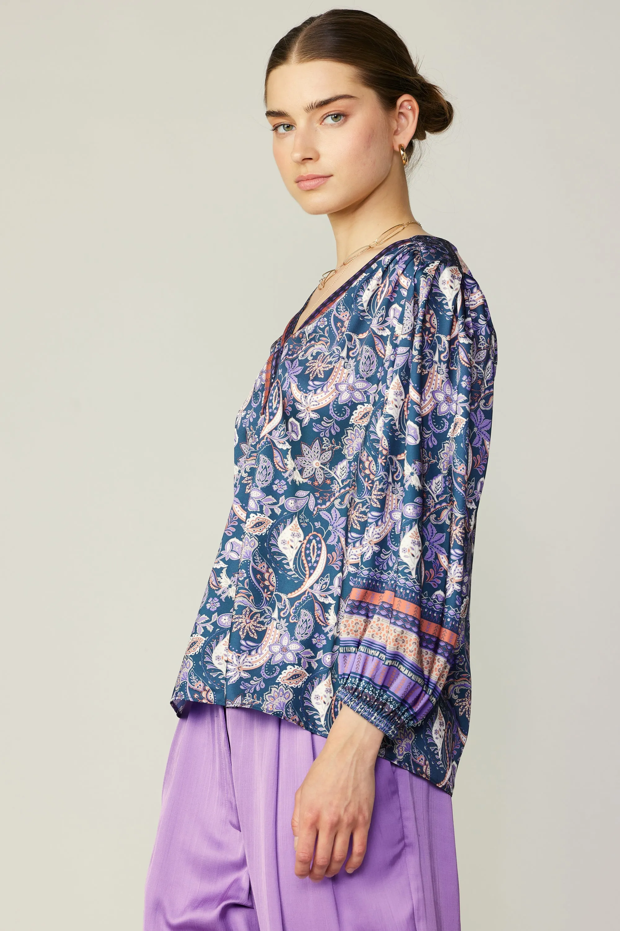 Border Print Paisley Top sold by Current Air product image thumbnail 5