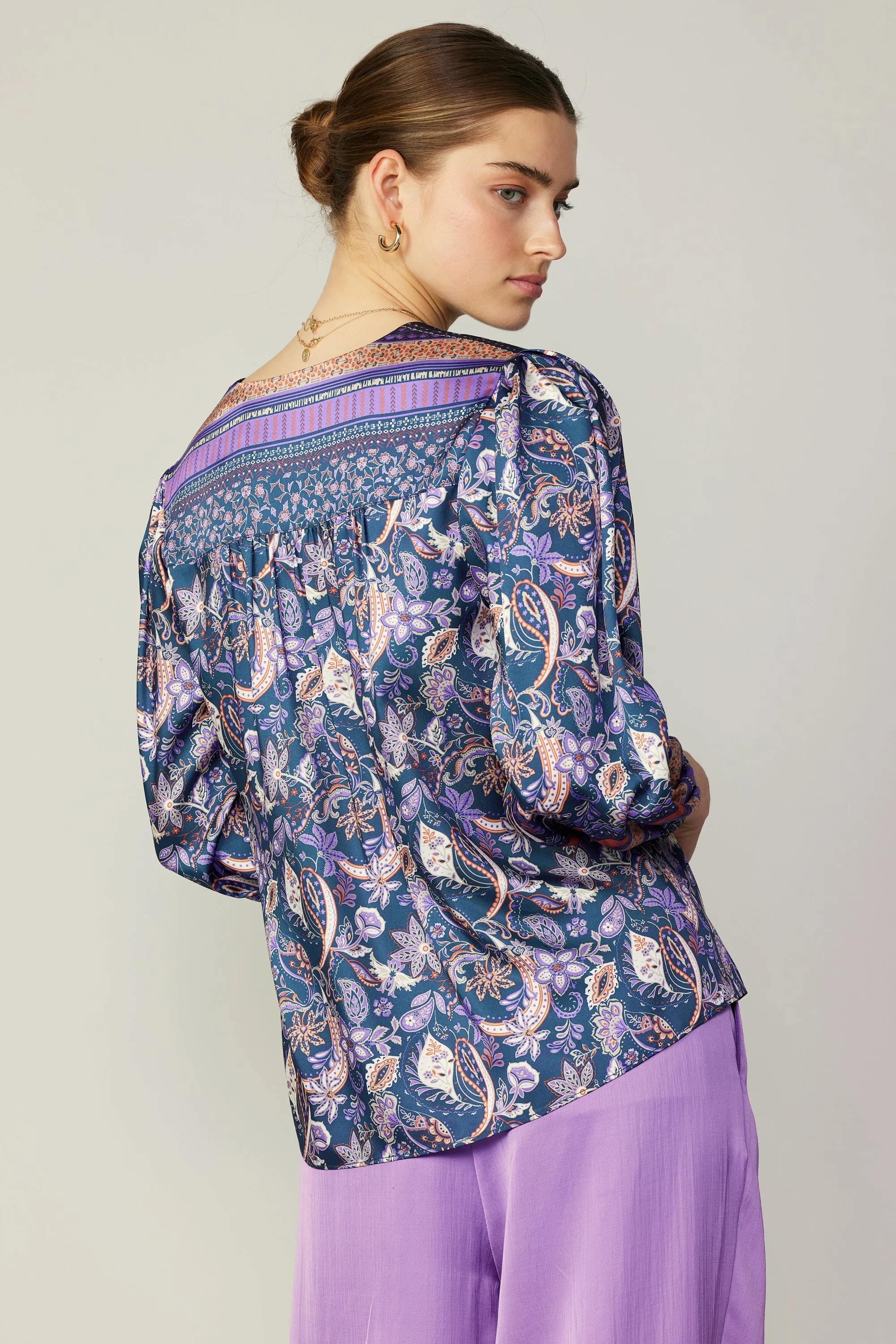 Border Print Paisley Top sold by Current Air product image thumbnail 2