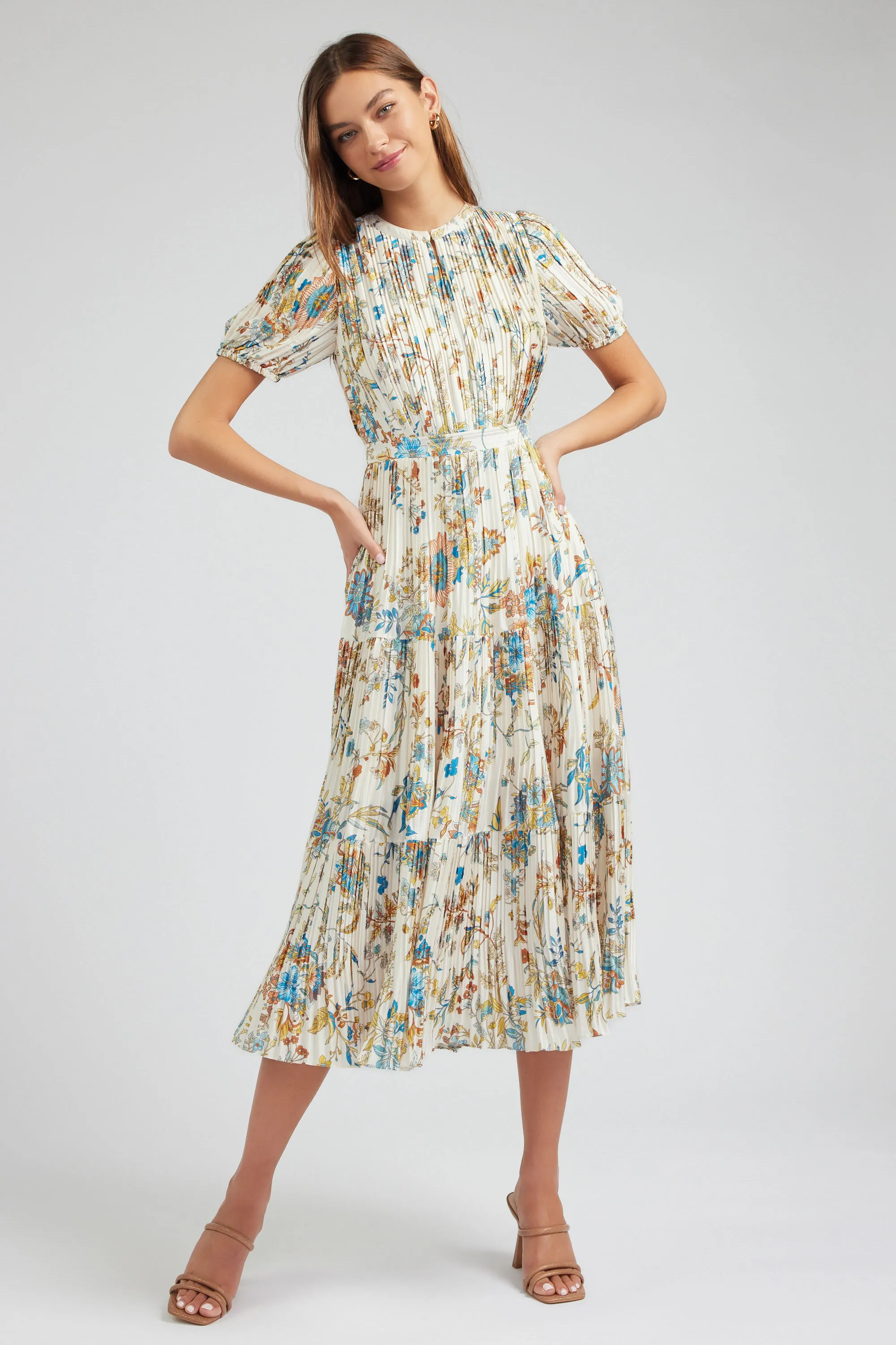 Pleated Floral Maxi Dress sold by Current Air product image thumbnail 2