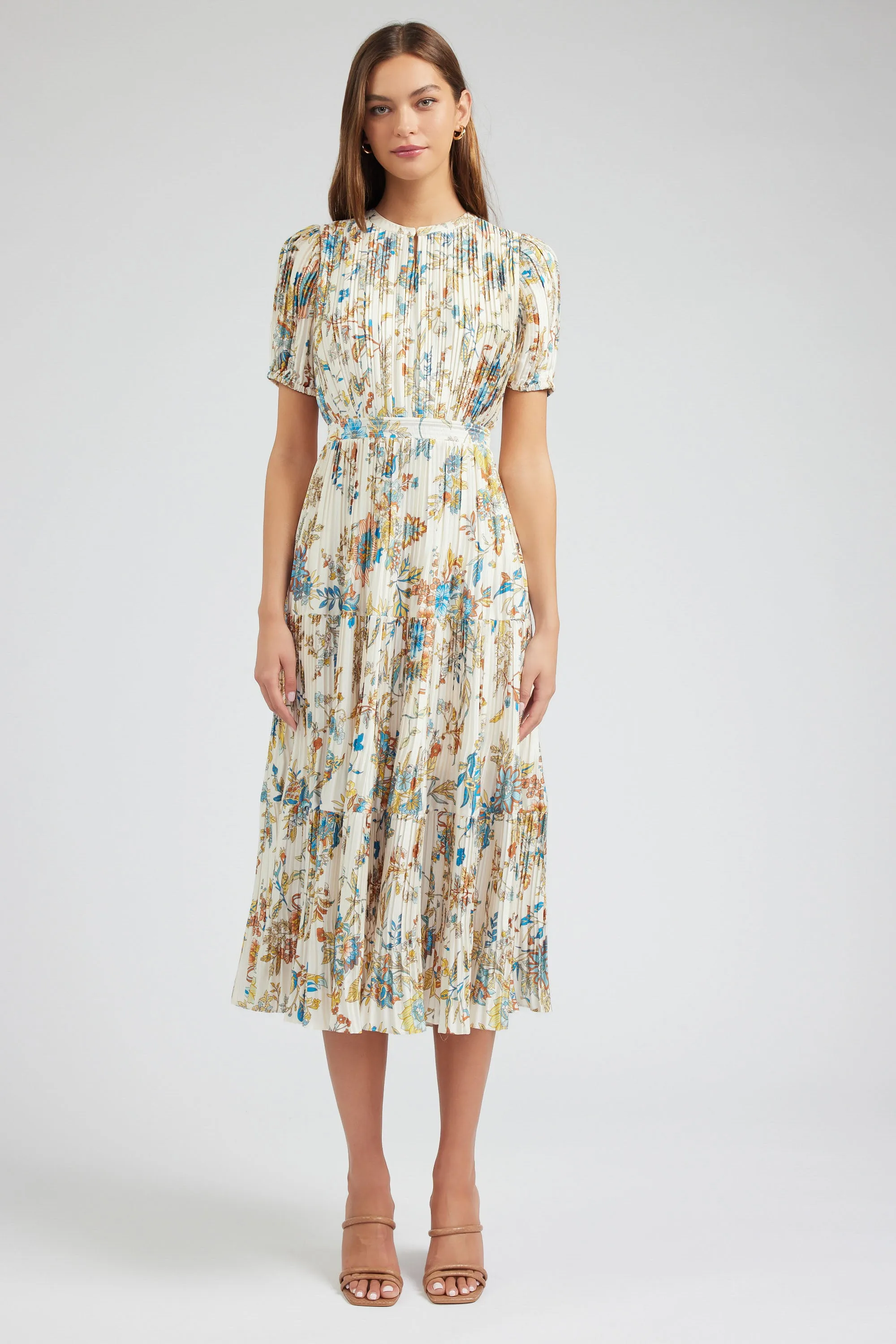 Pleated Floral Maxi Dress sold by Current Air product image thumbnail 5