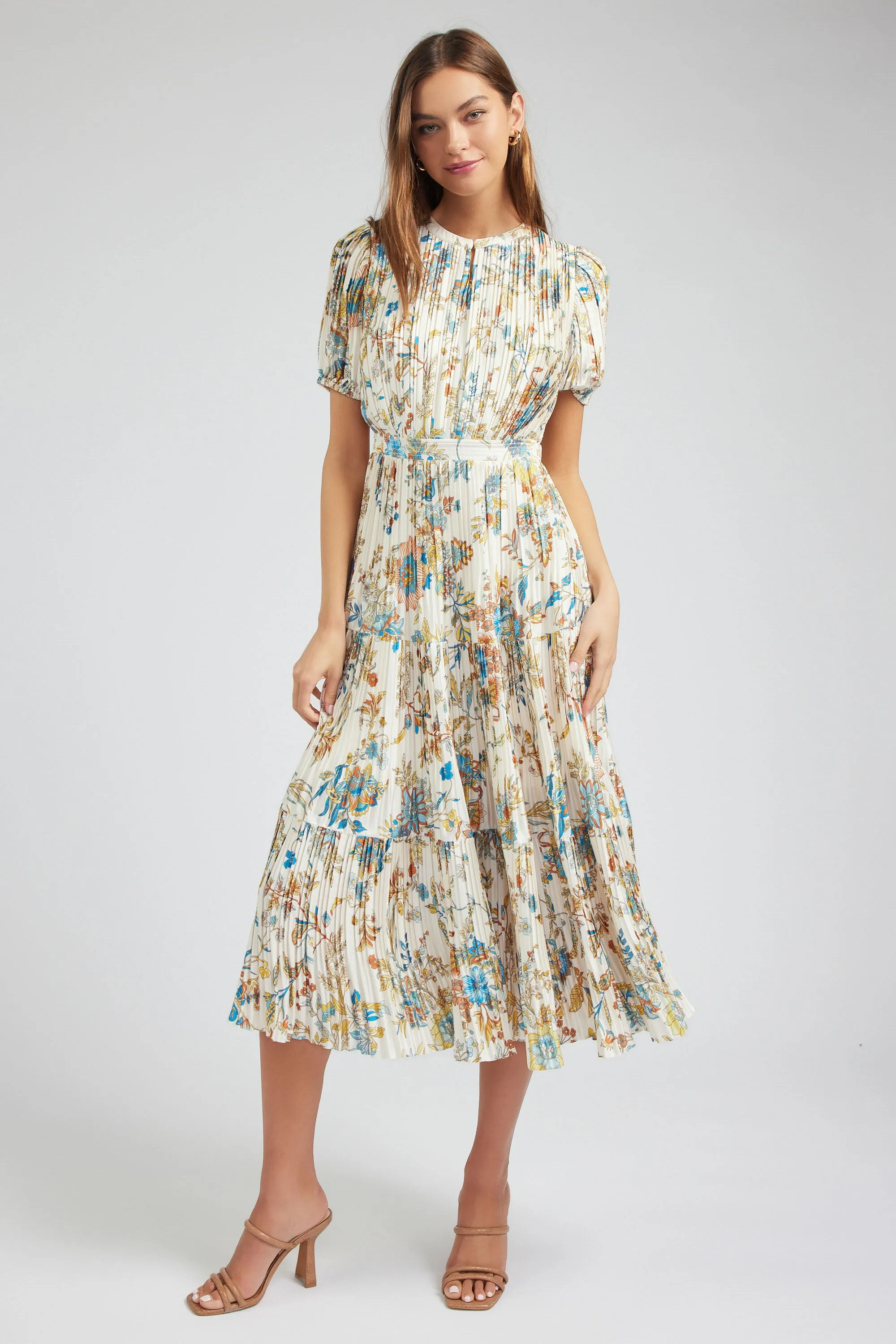 Pleated Floral Maxi Dress sold by Current Air product image thumbnail 3
