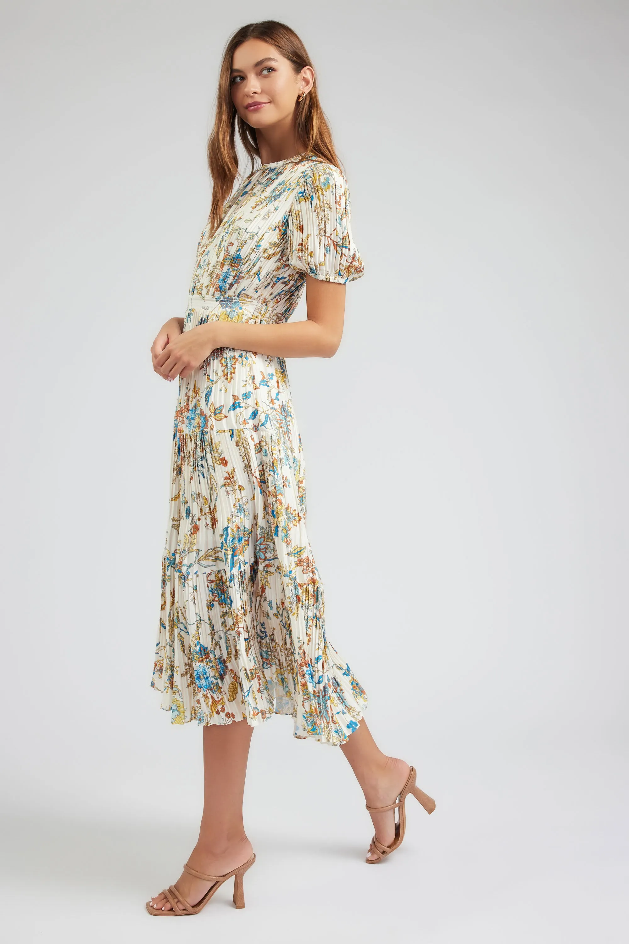 Pleated Floral Maxi Dress sold by Current Air product image thumbnail 4