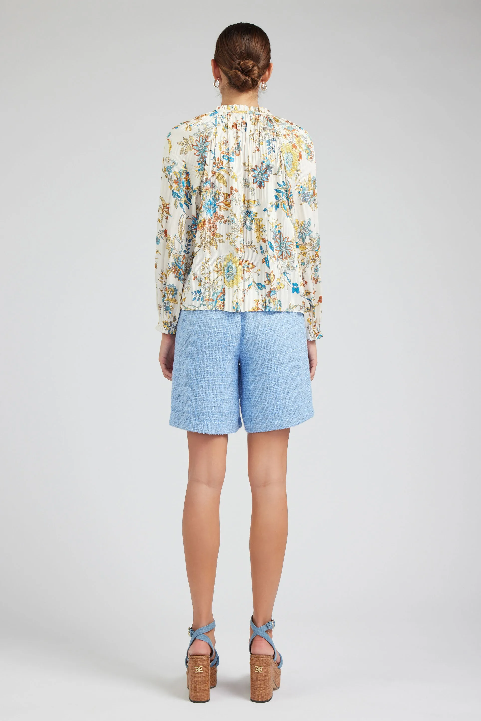Floral Pleated Splitneck Blouse sold by Current Air product image thumbnail 5