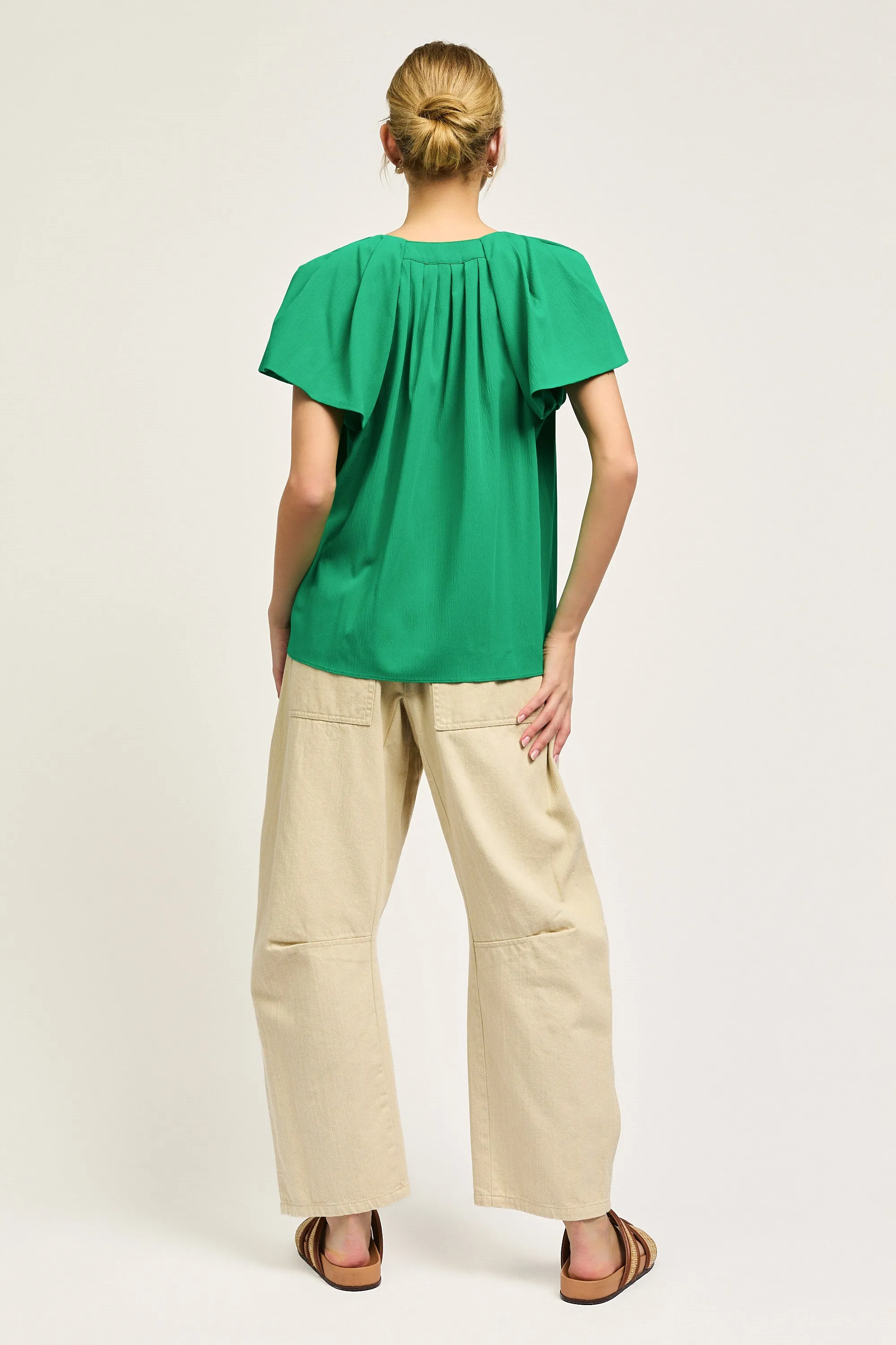 Split Neck Short Sleeve Top sold by Current Air product image thumbnail 4