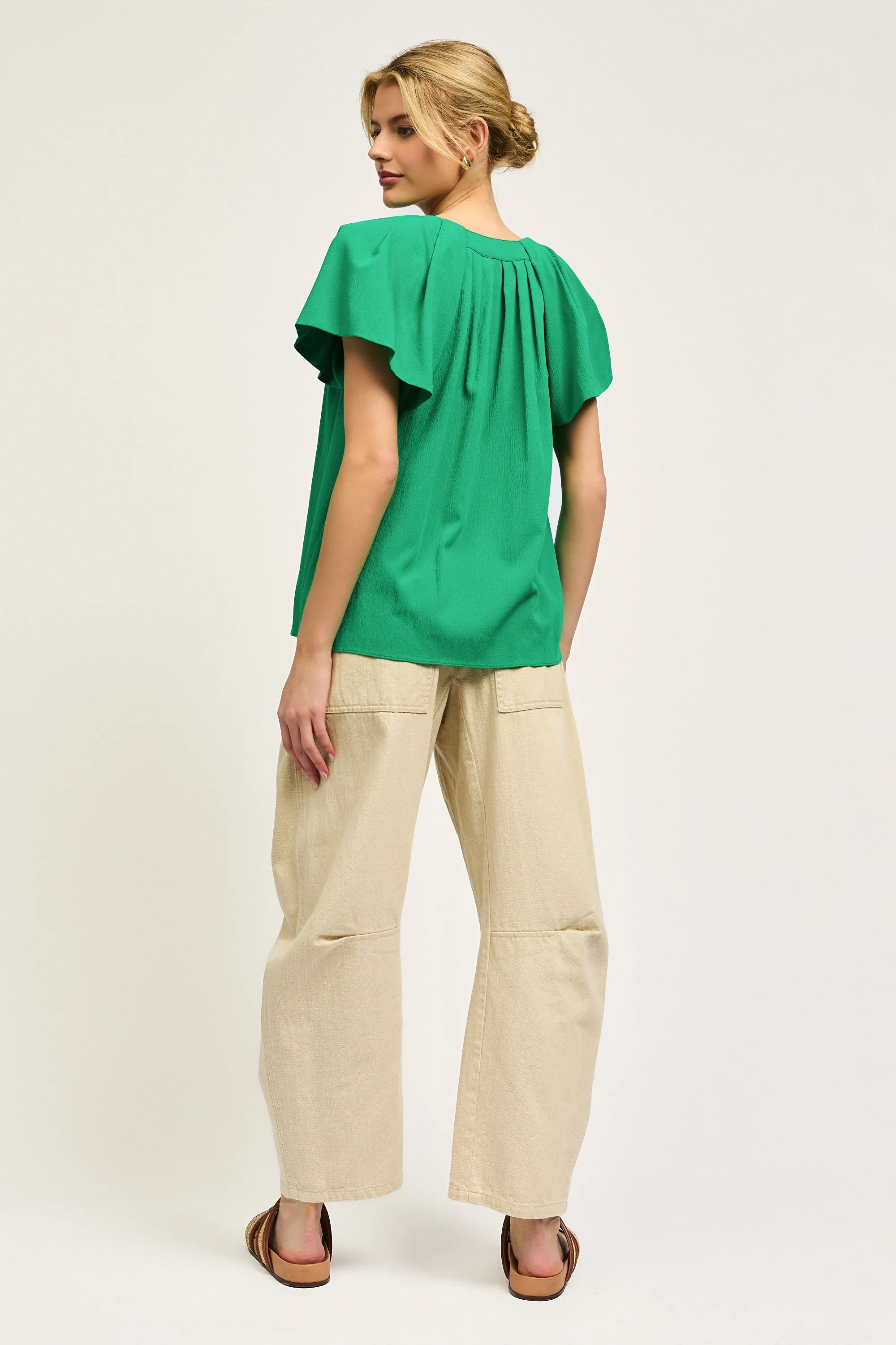 Split Neck Short Sleeve Top sold by Current Air product image thumbnail 3
