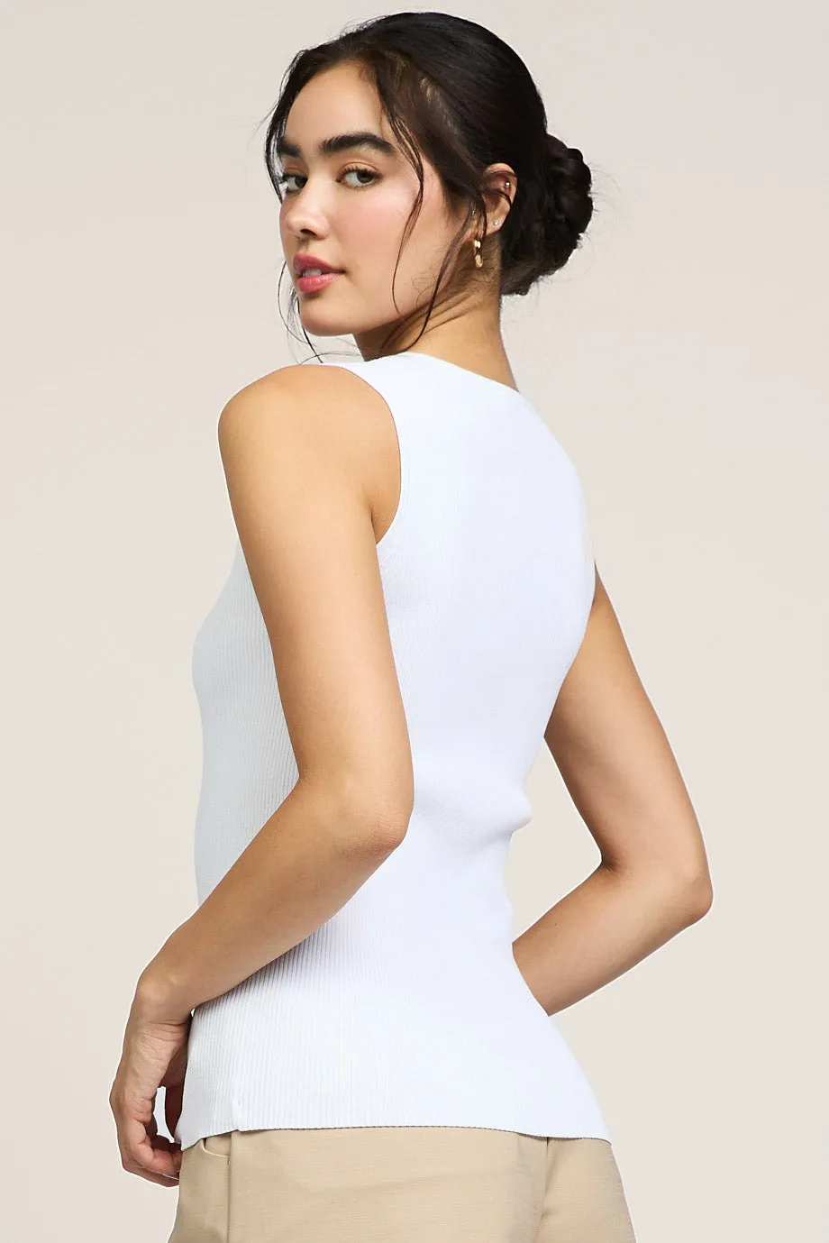 Lace Trim Knit Tank sold by Current Air product image thumbnail 4