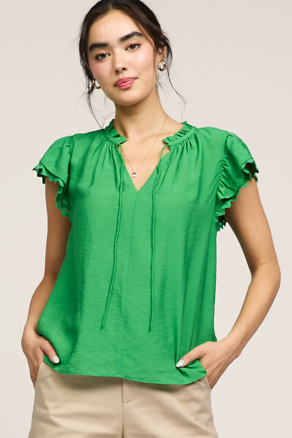 Flutter Sleeve Top sold by Current Air
