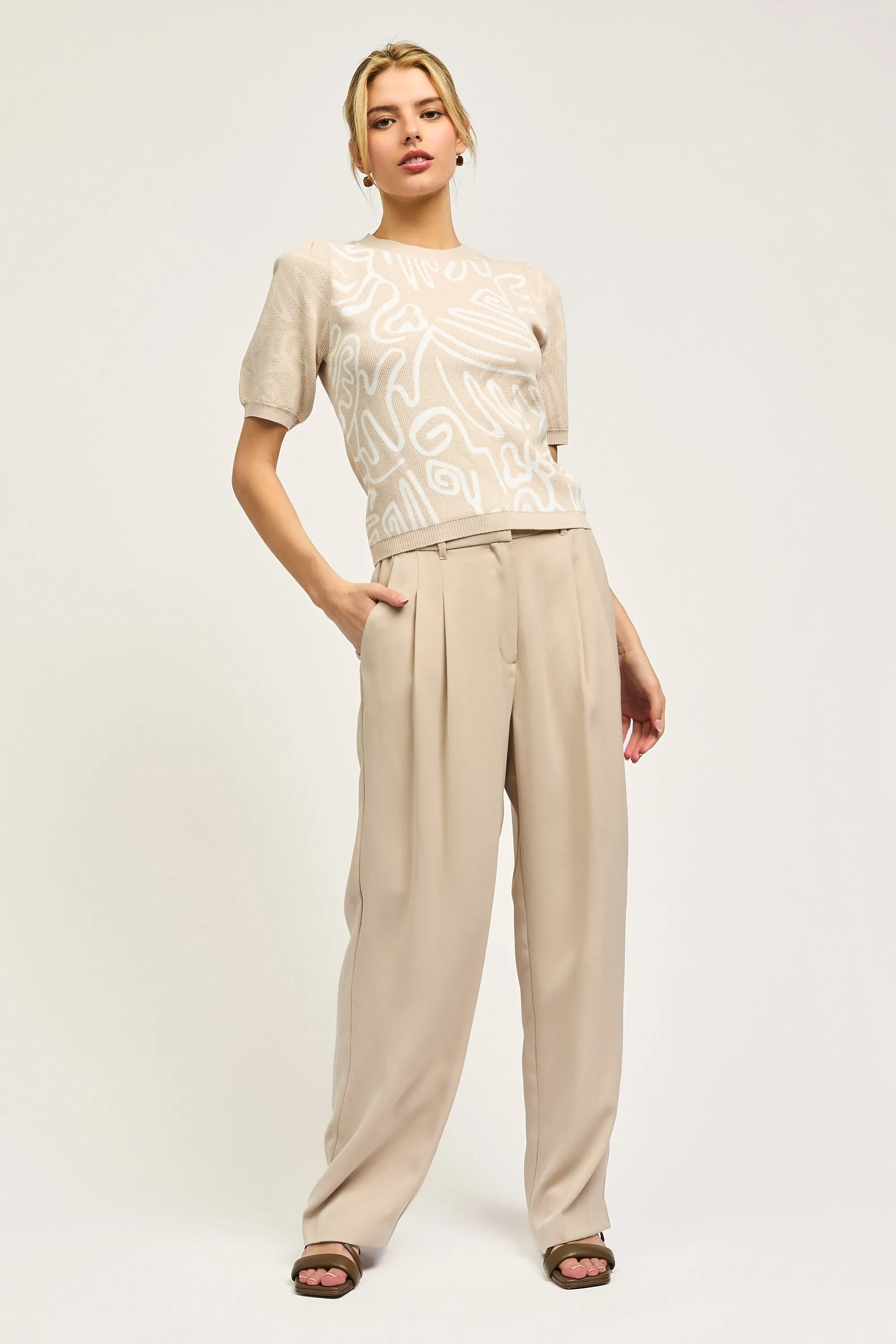 Abstract Design Sweater Top sold by Current Air