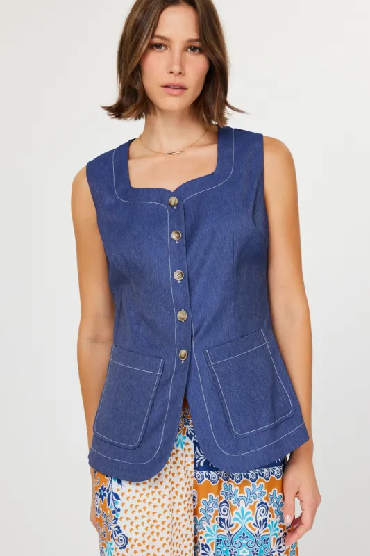 Contrast Stitch Vest sold by Current Air